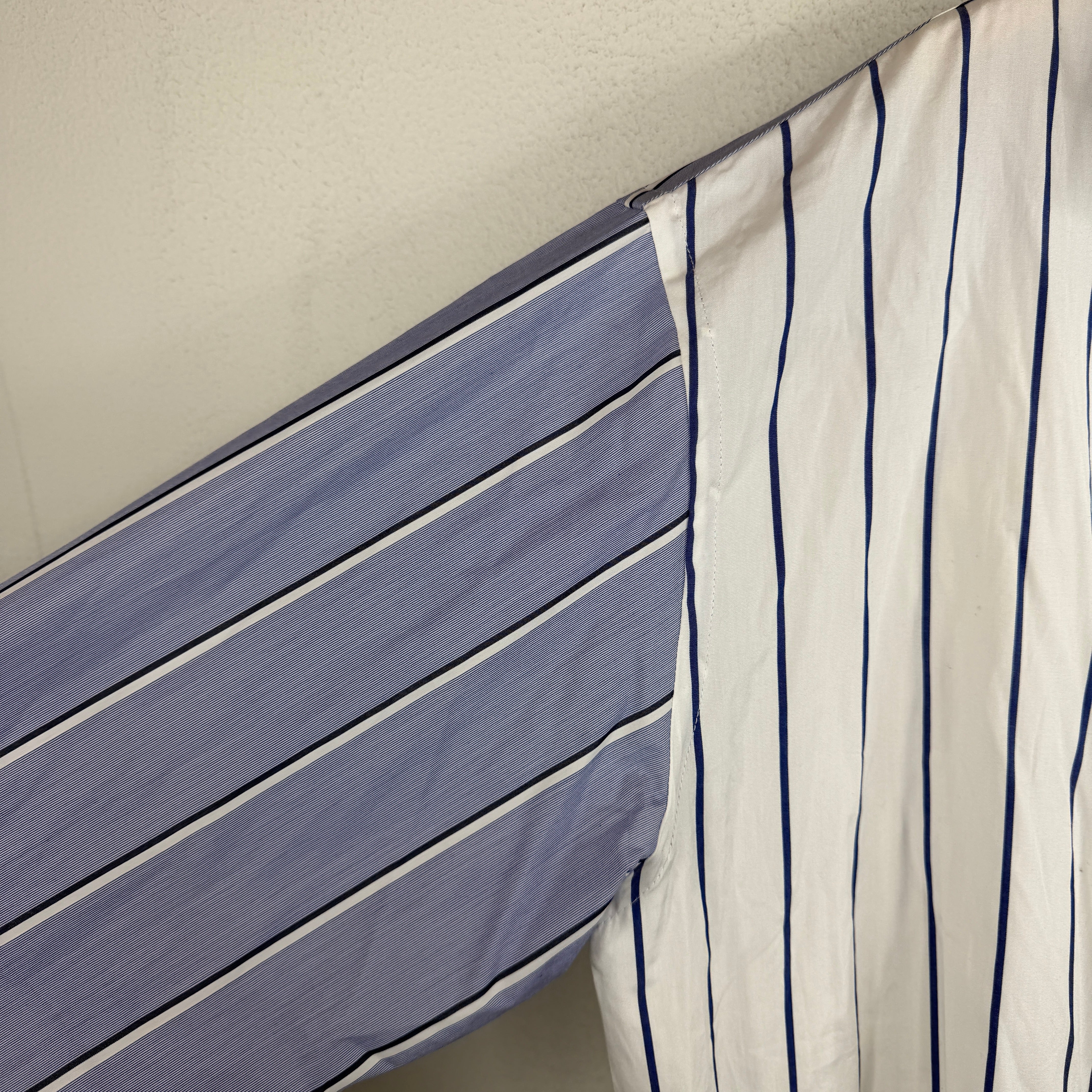JW Anderson Striped Patchwork Button Up Shirt - Image 4