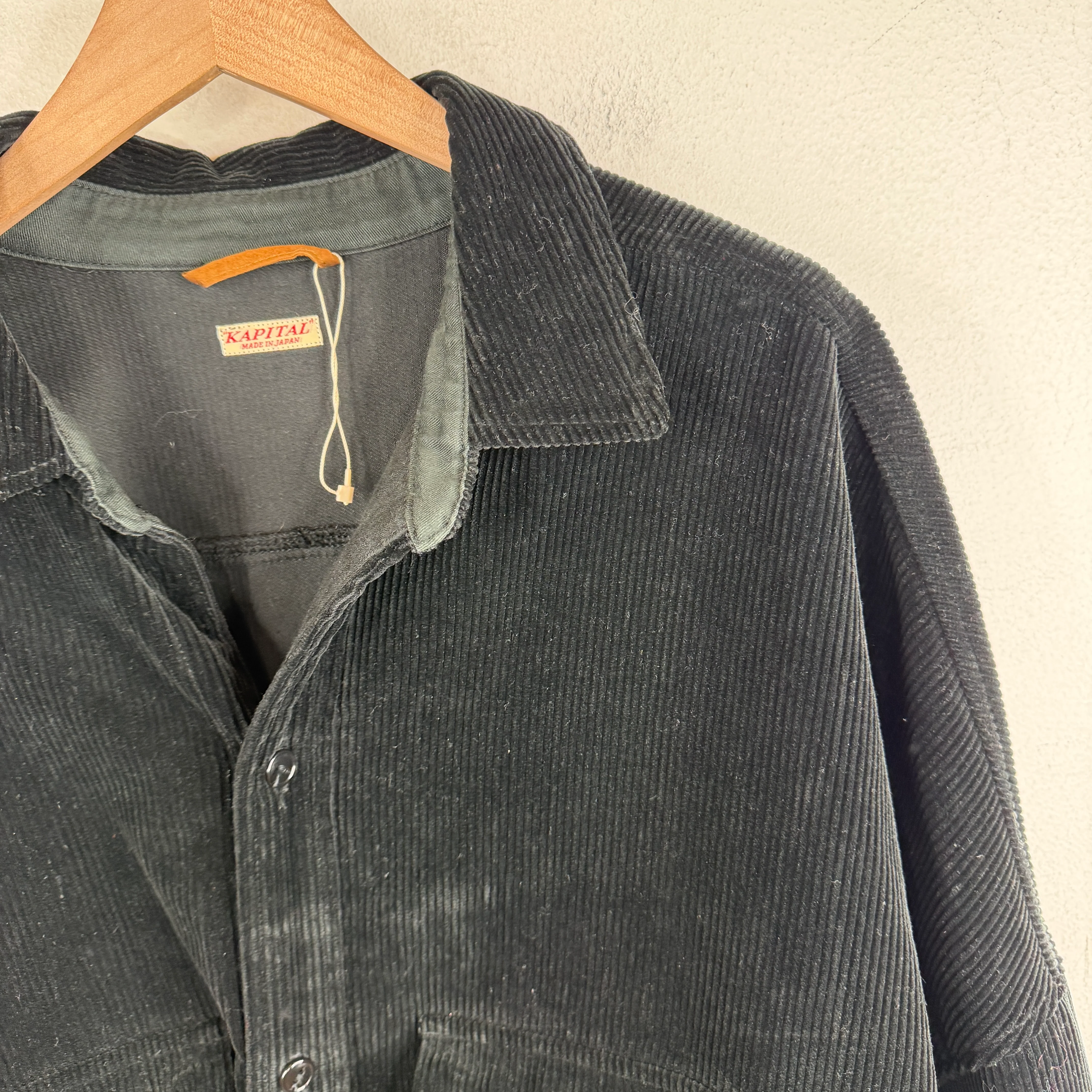 Kapital Oversized Corduroy Black Button Up Shirt - Image 6