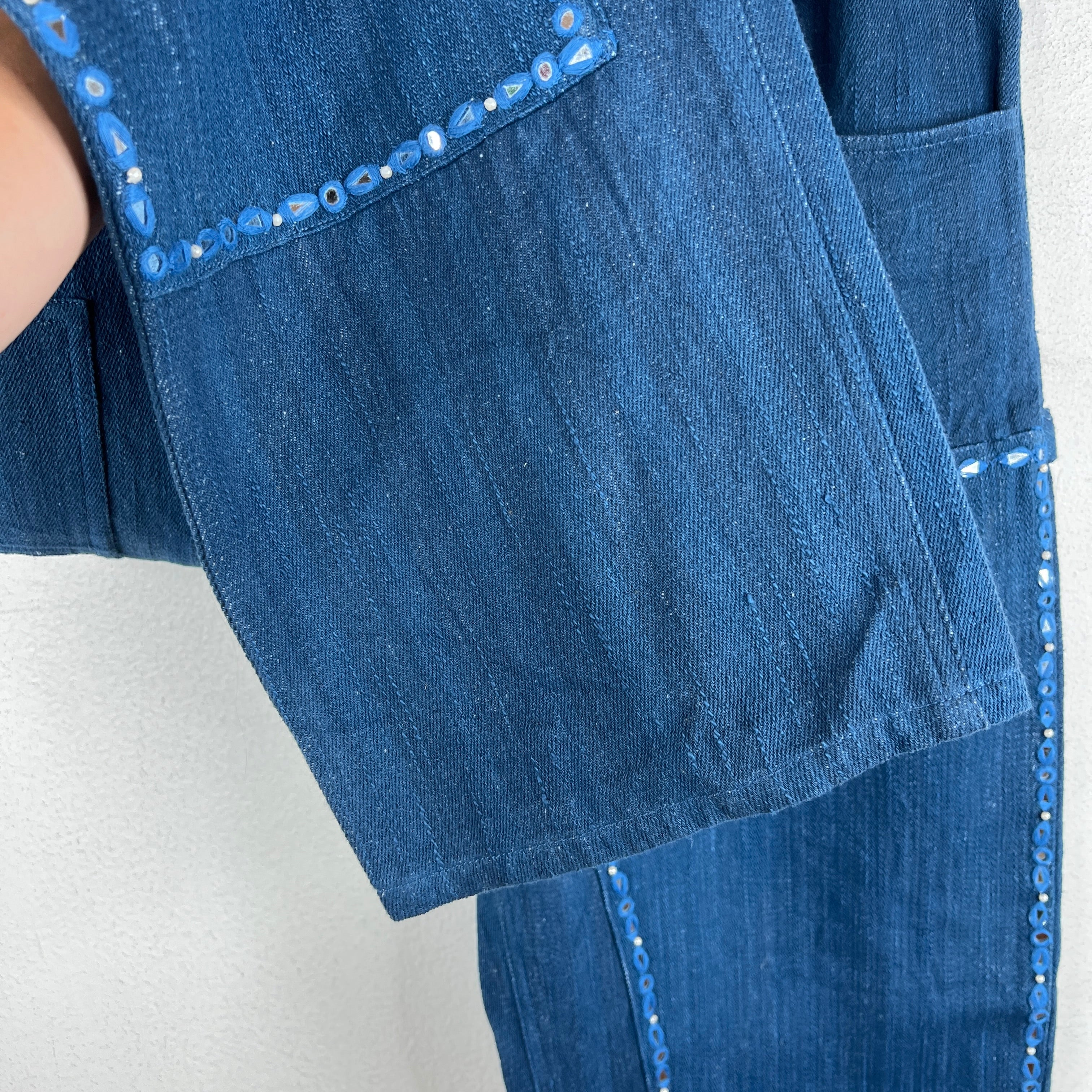 Karu Blue Double Knee Embellished Pants - Image 6