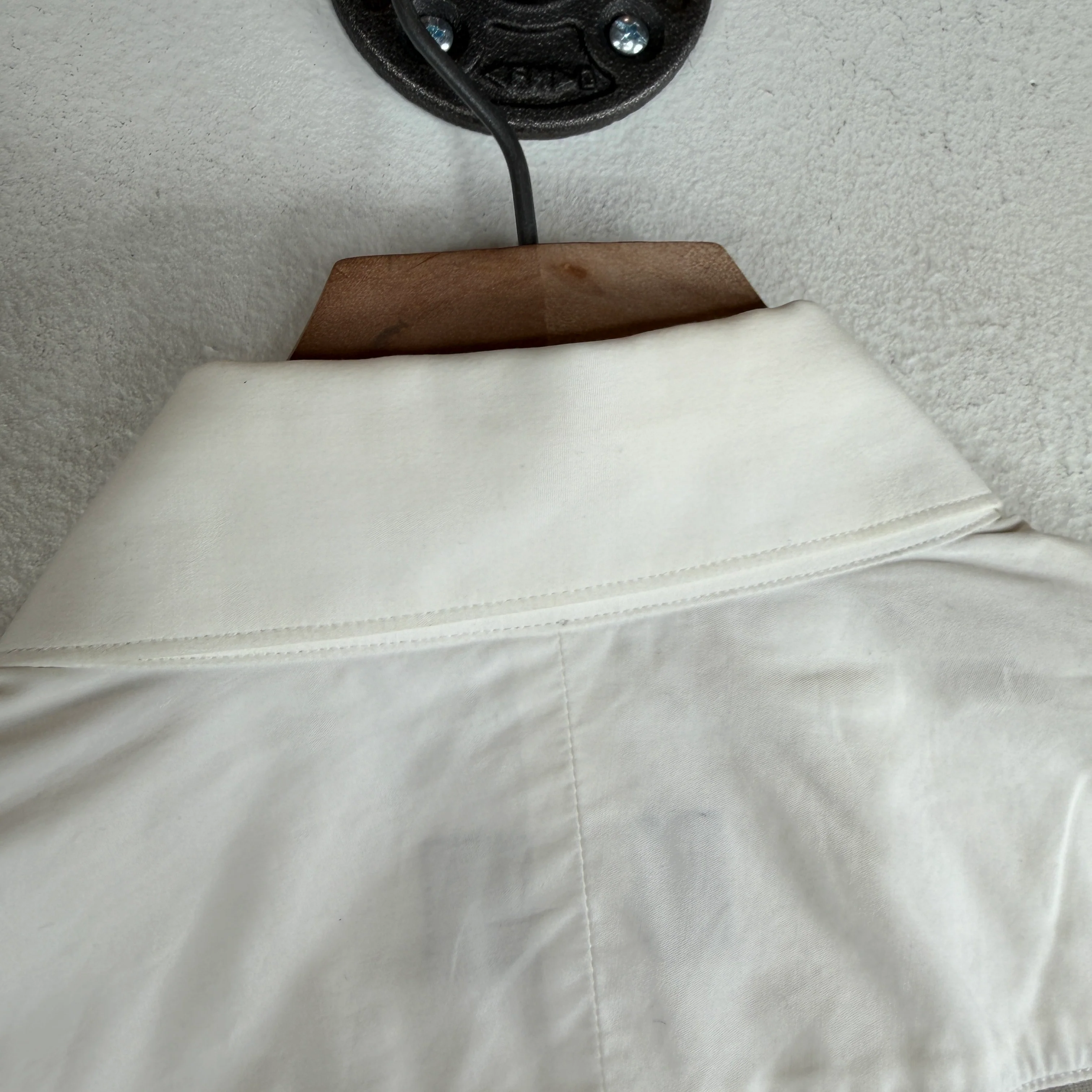 Lanvin White Silver Ball Detail Button Up Shirt - Image 9