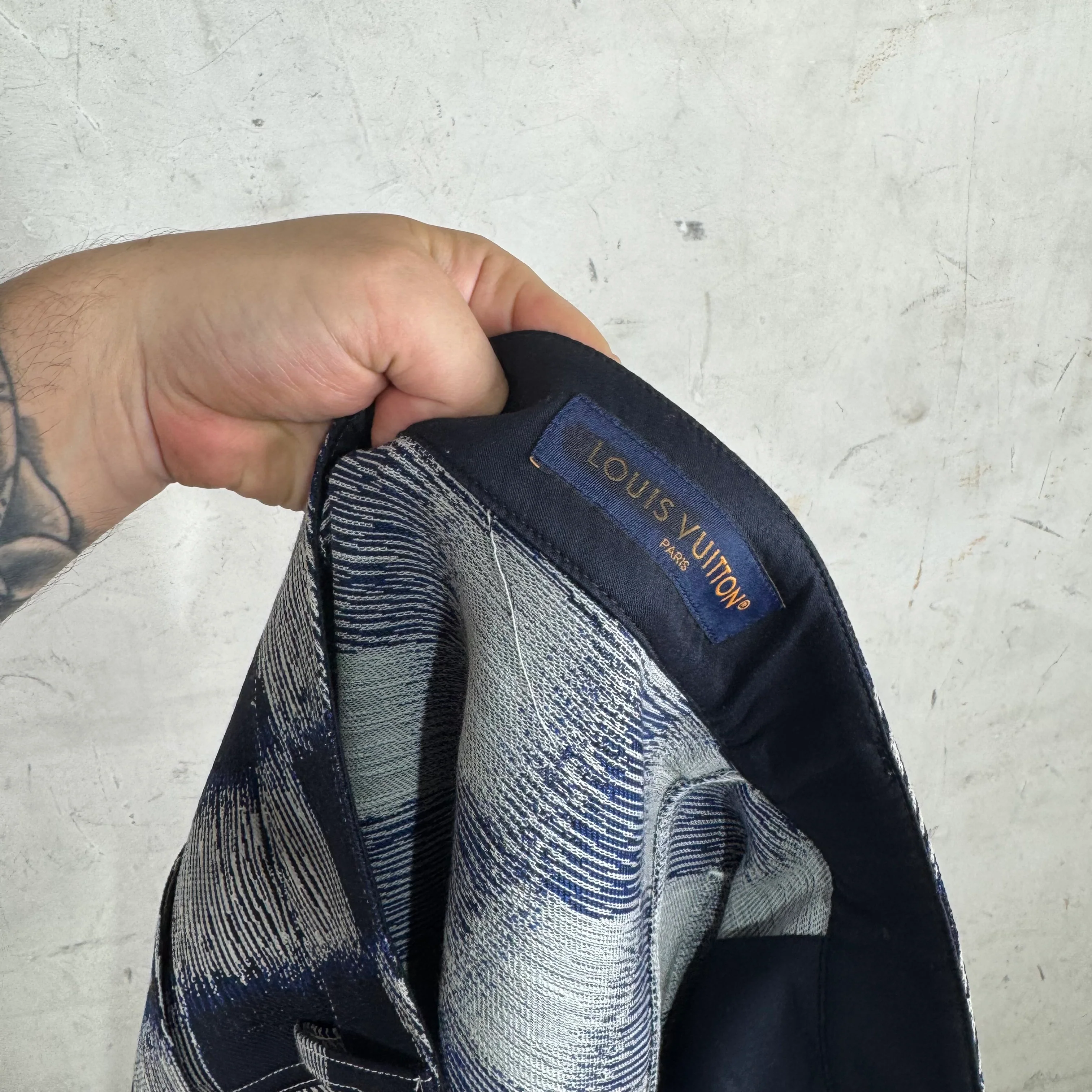 Louis Vuitton Damier Navy Scribbled Workwear Pants - Image 4