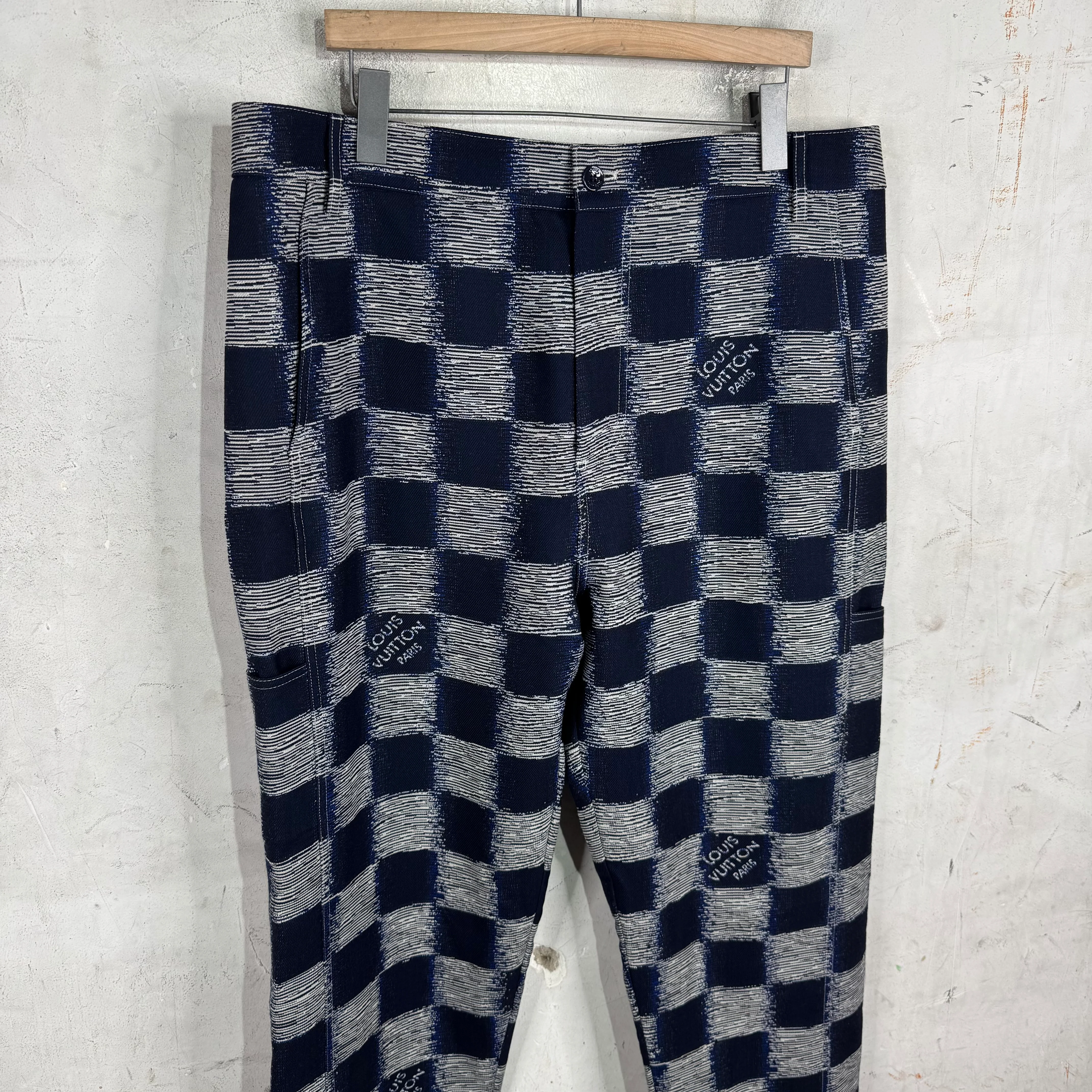 Louis Vuitton Damier Navy Scribbled Workwear Pants - Image 6