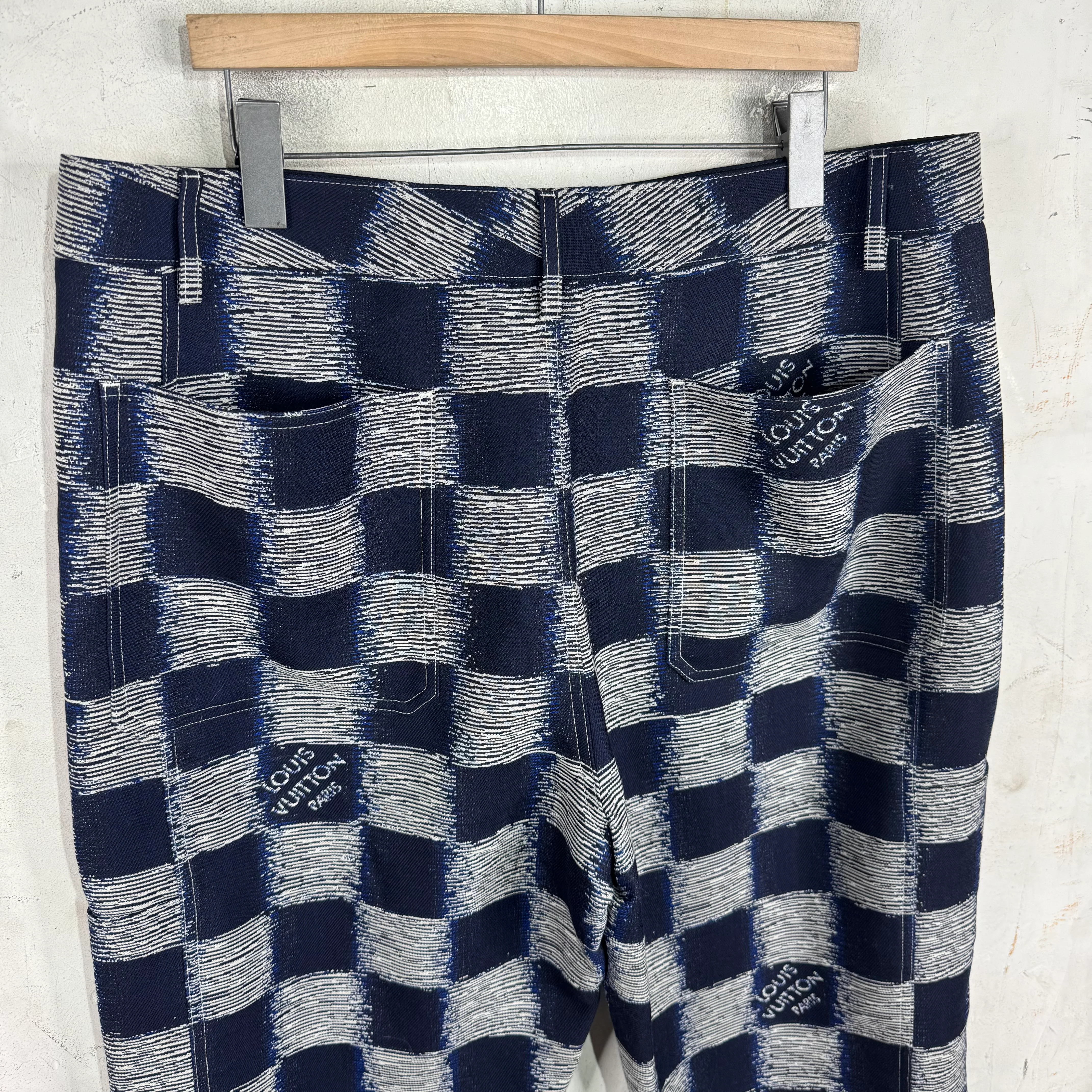 Louis Vuitton Damier Navy Scribbled Workwear Pants - Image 8