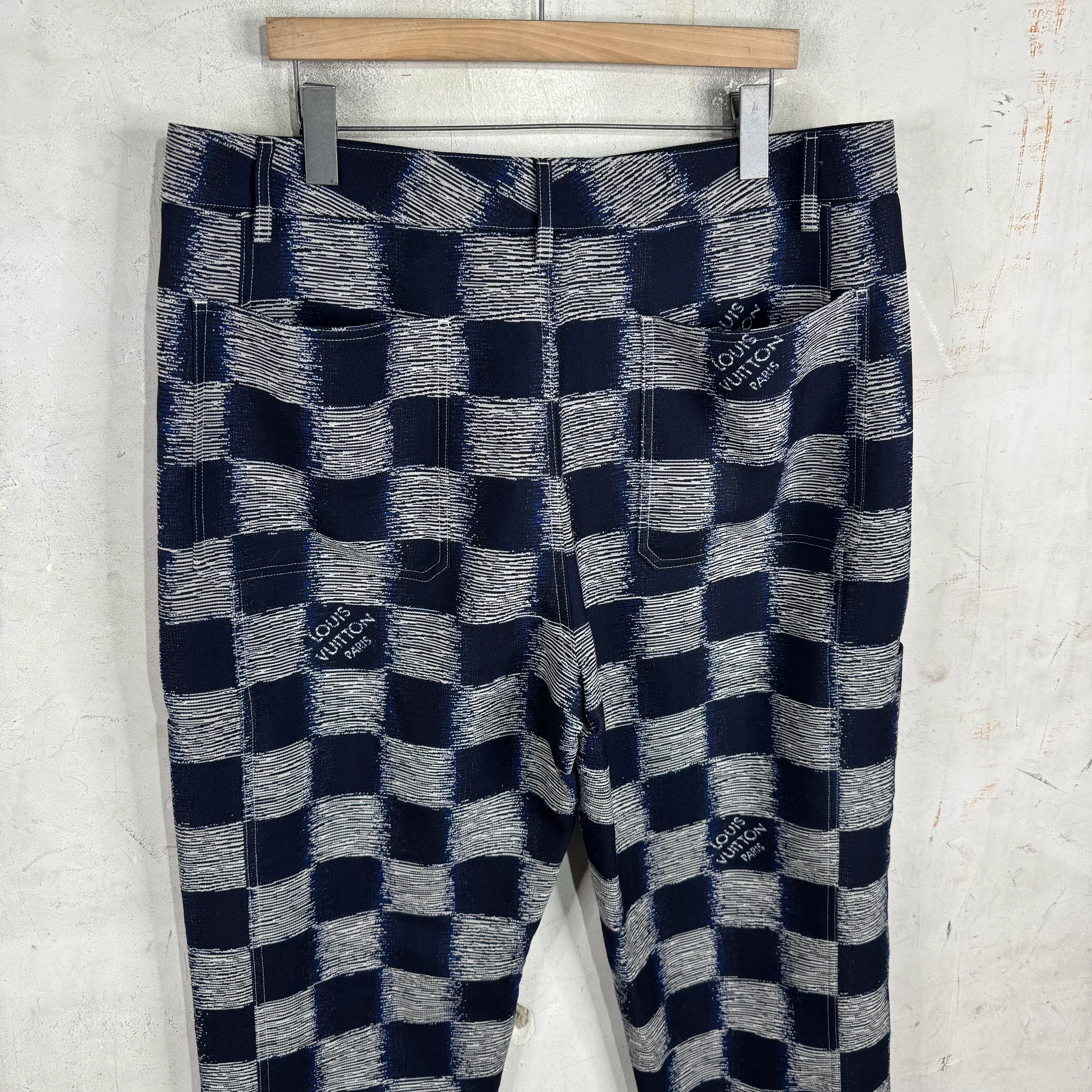 Louis Vuitton Damier Navy Scribbled Workwear Pants - Image 9