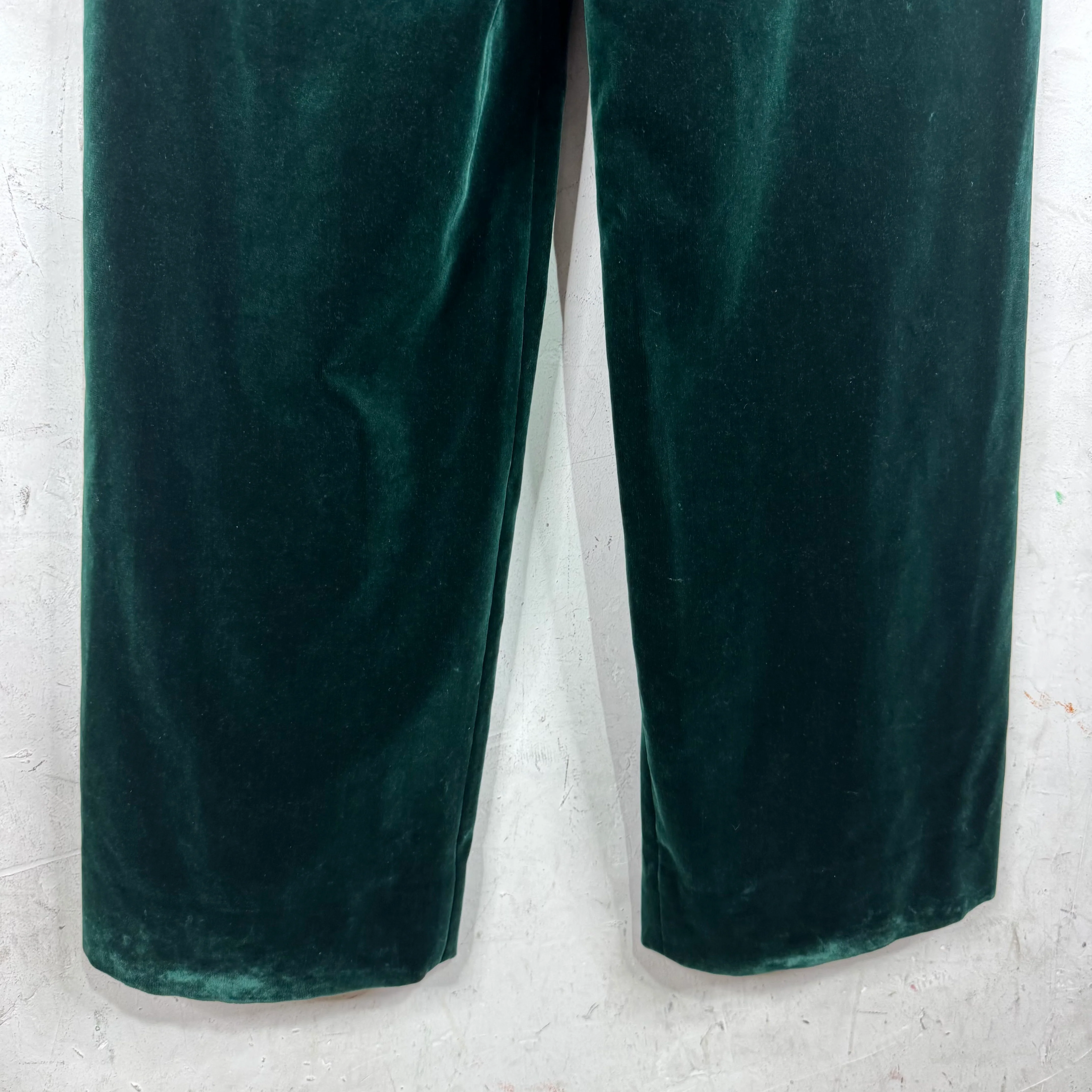 Louis Vuitton Green Velvet Pleated Baggy Trousers - Image 14