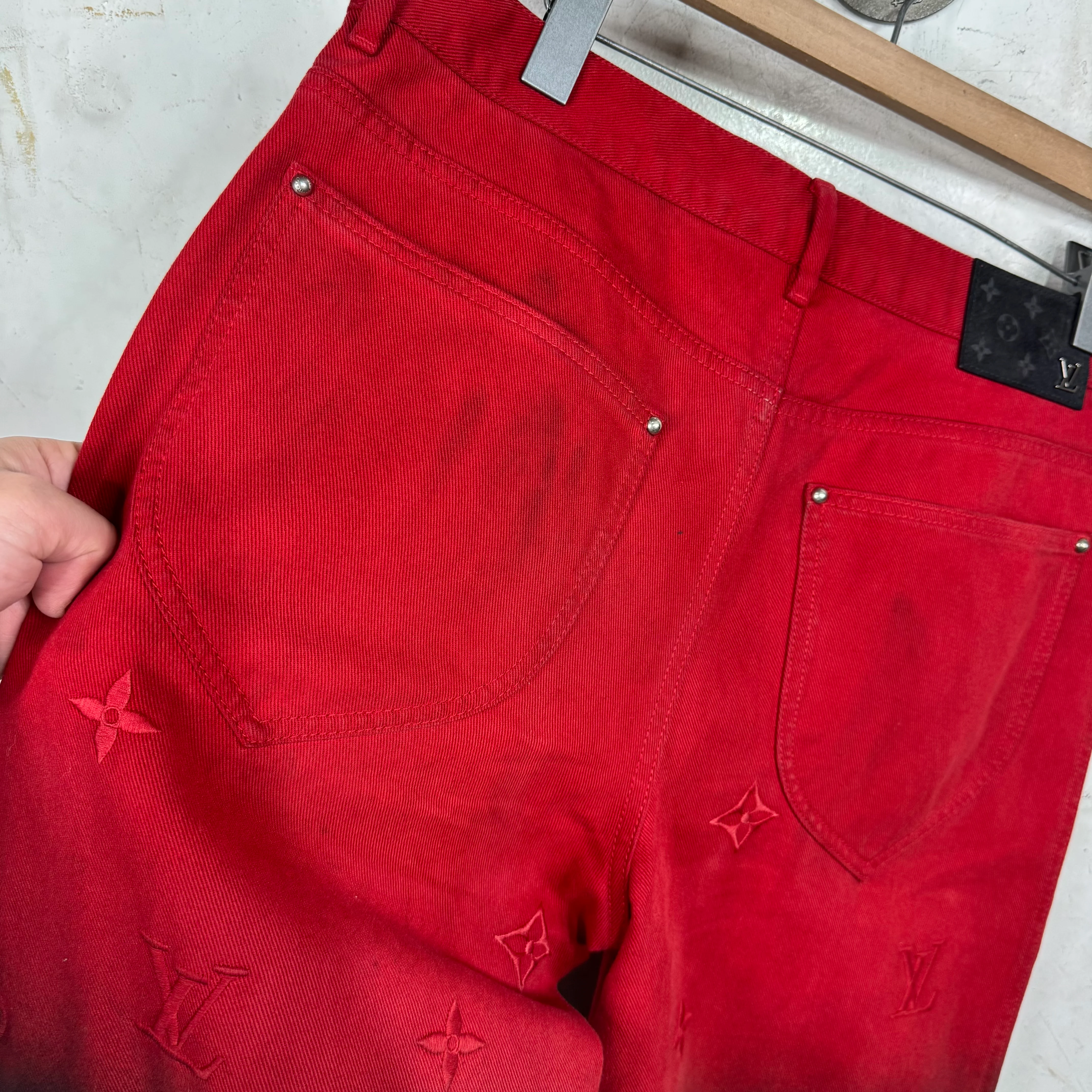 Louis Vuitton Red Gradient Monogram Jeans - Image 14
