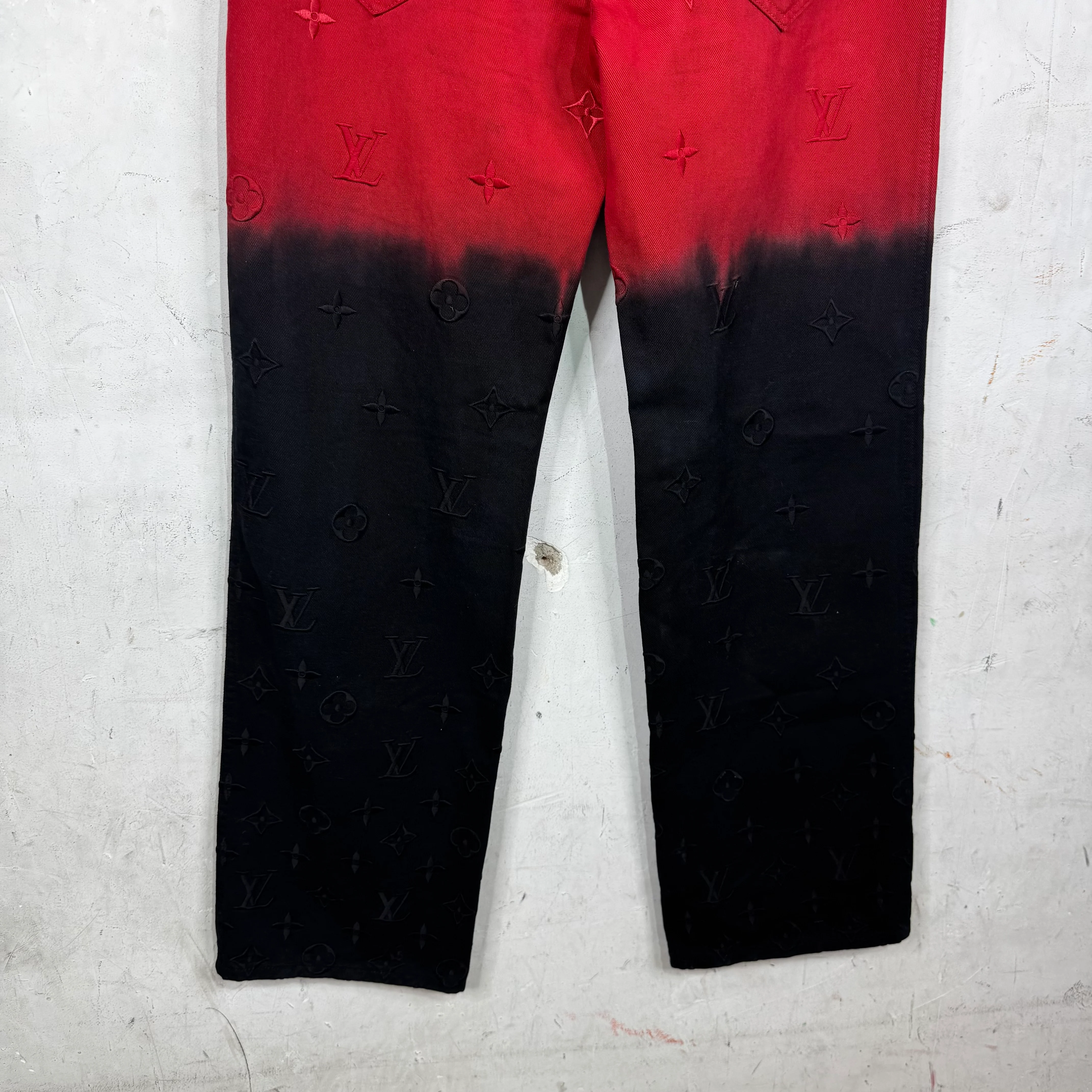 Louis Vuitton Red Gradient Monogram Jeans - Image 15