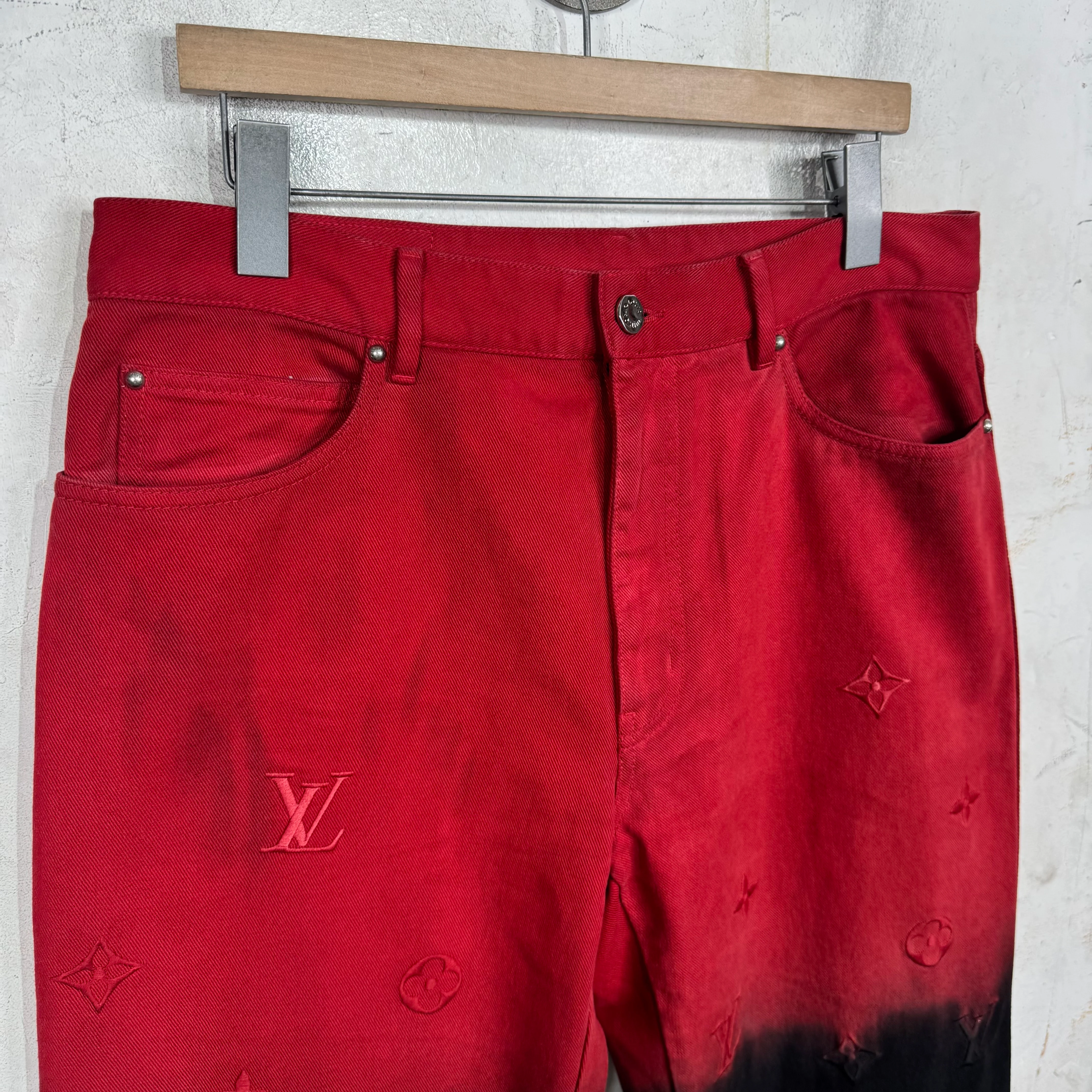 Louis Vuitton Red Gradient Monogram Jeans - Image 7