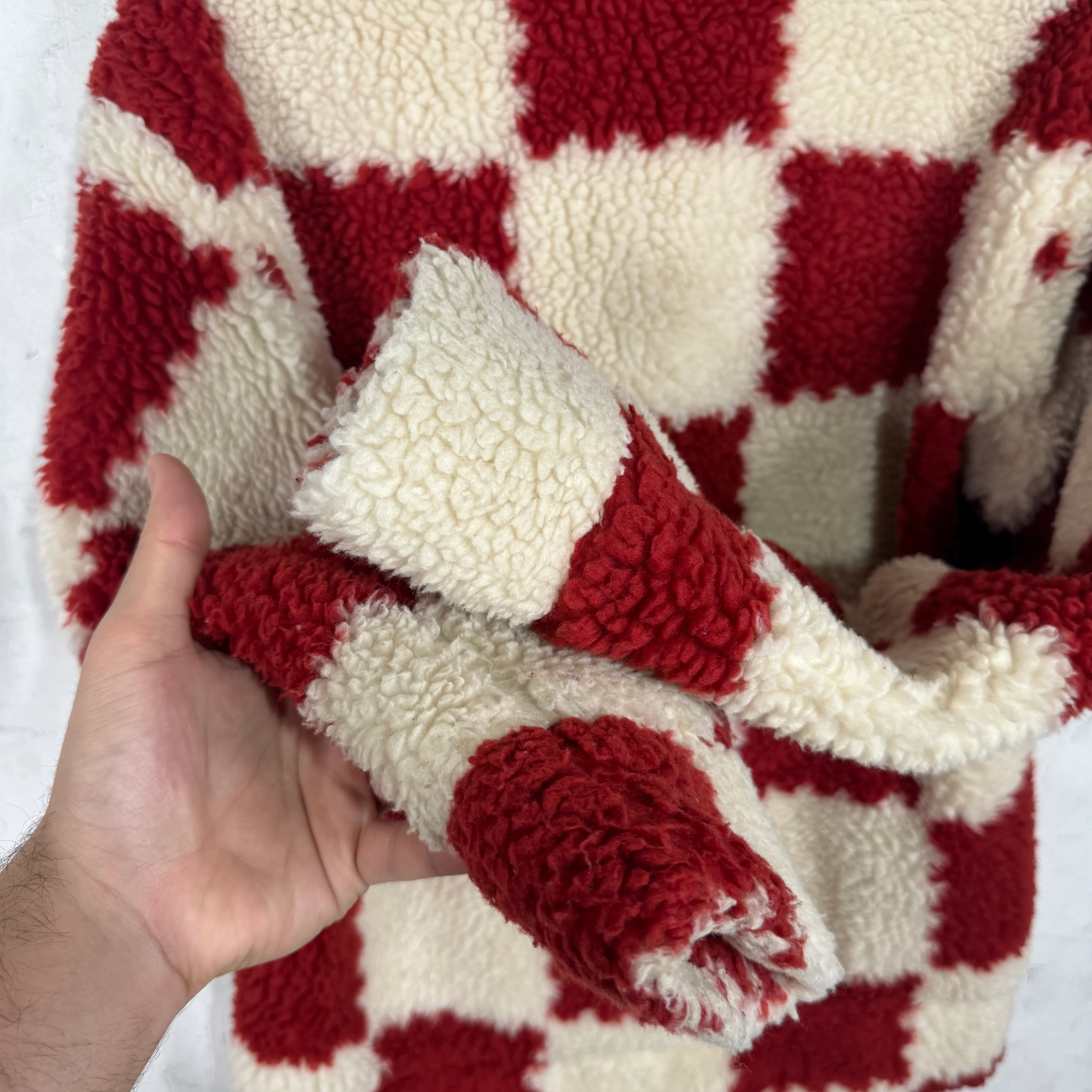 Louis Vuitton x Nigo Red Damier Fleece Jacket - Image 5
