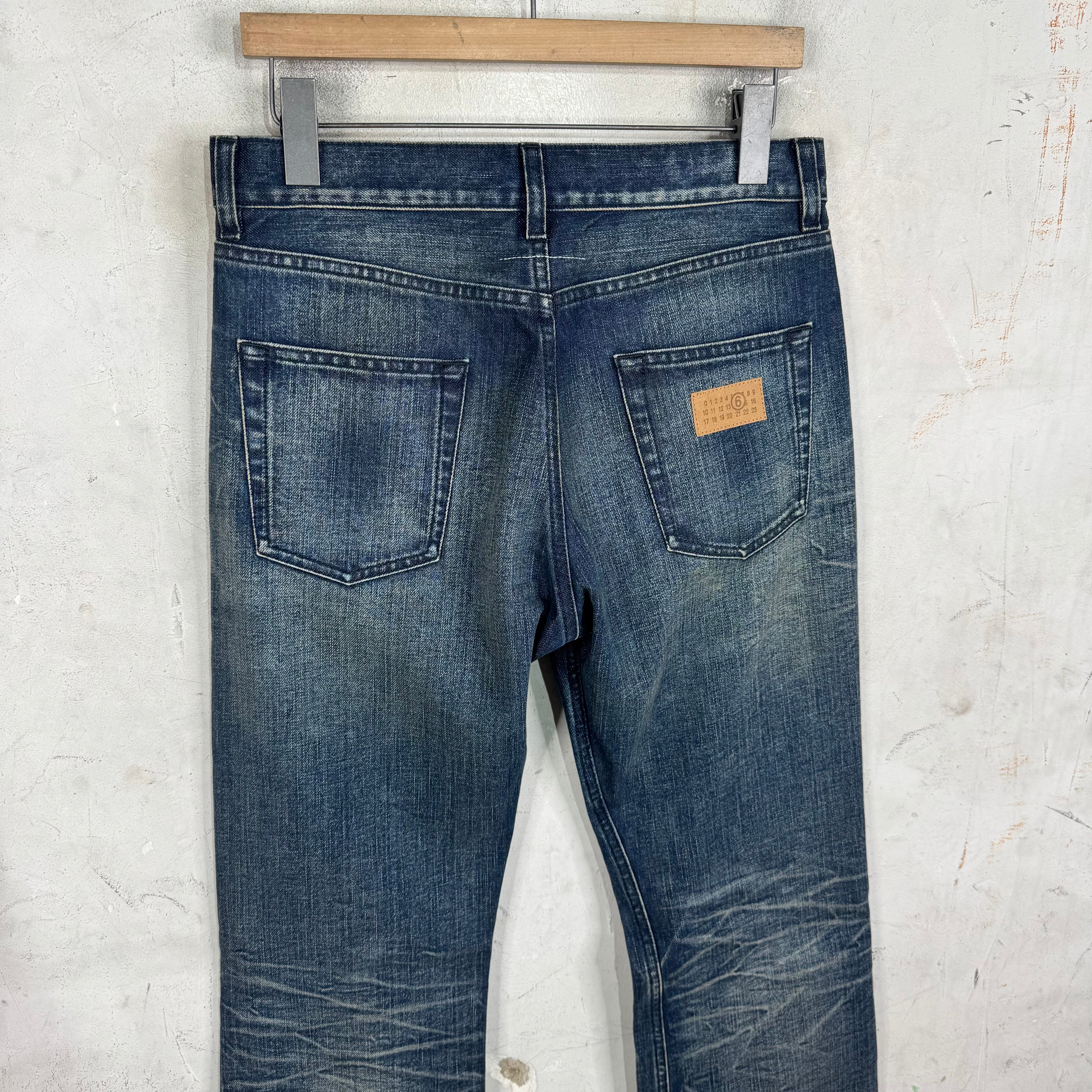 Margiela MM6 Distressed Bootcut Jeans - Image 11