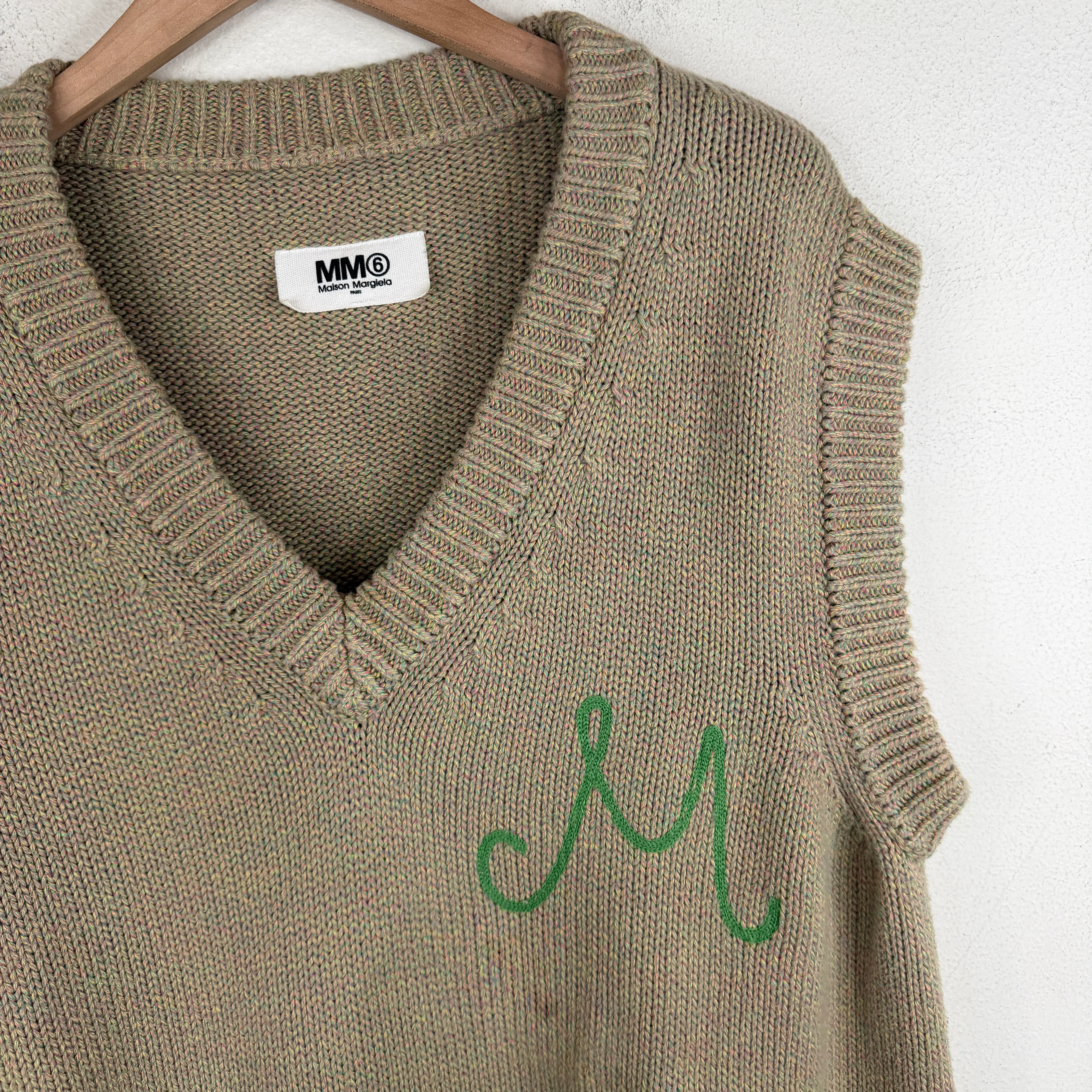 Margiela MM6 Green Knitted Oversized Vest - Image 6