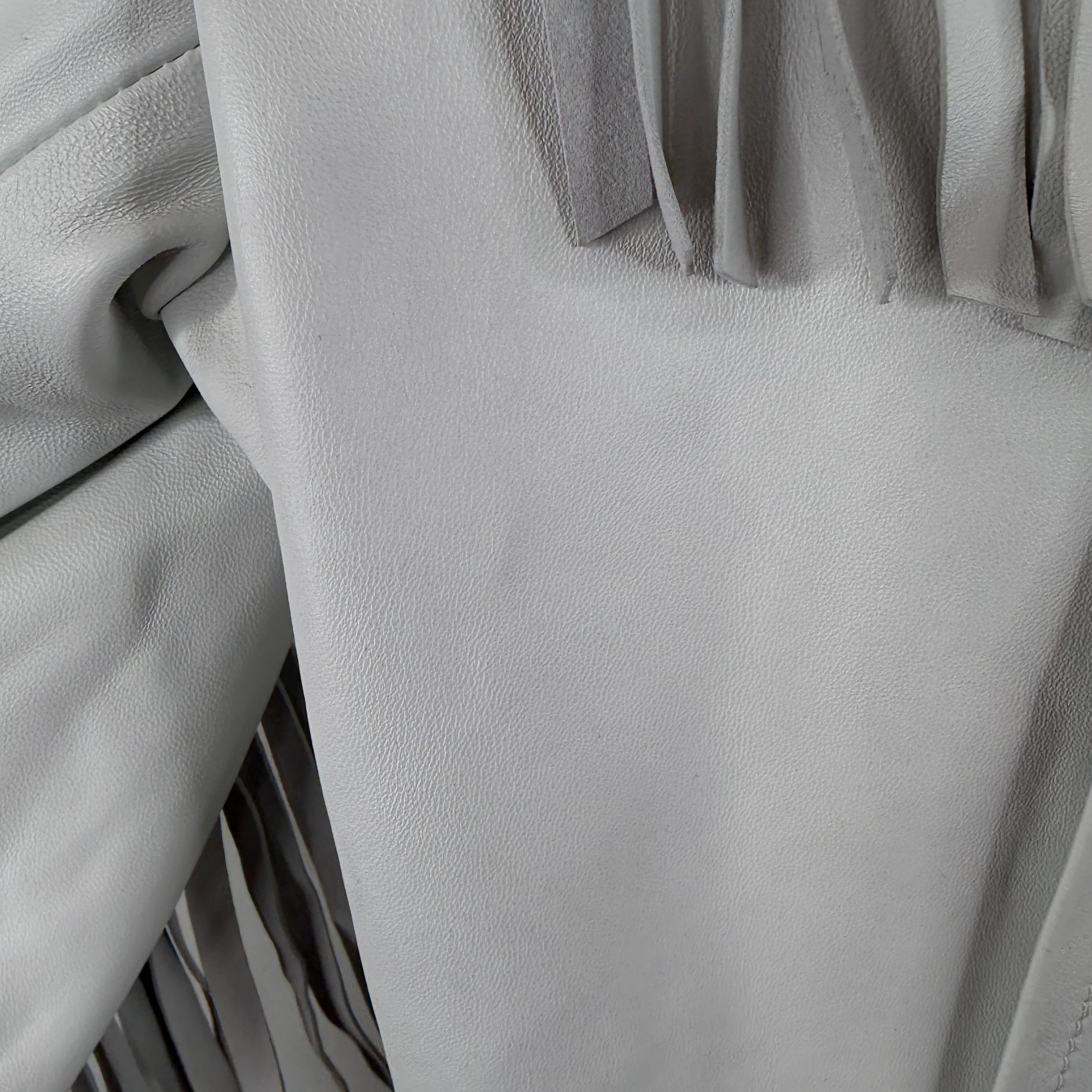 Margiela MM6 White Leather Fringed Button Up Jacket - Image 6
