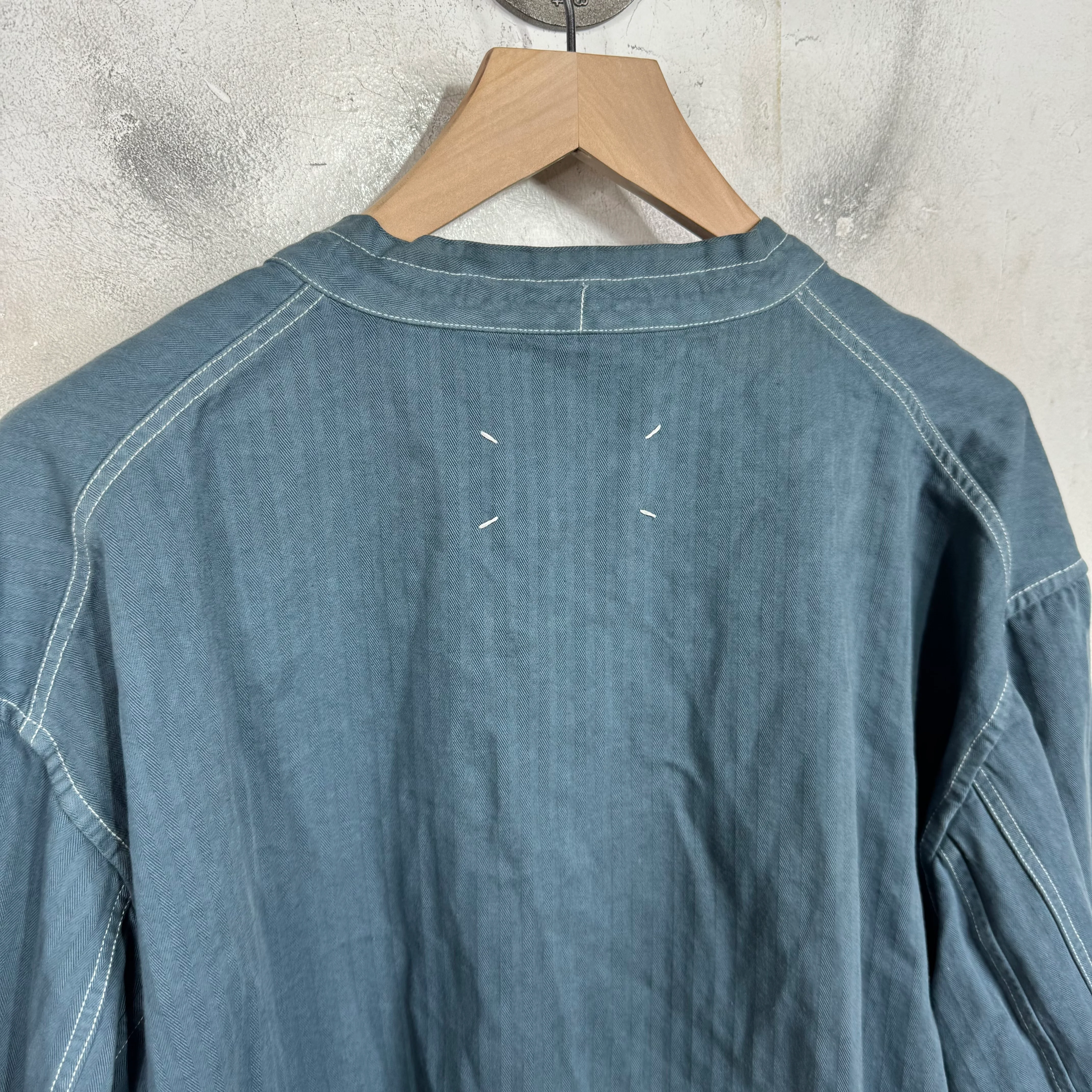 Margiela Oversized Laced Tunic Shirt Blue - Image 10