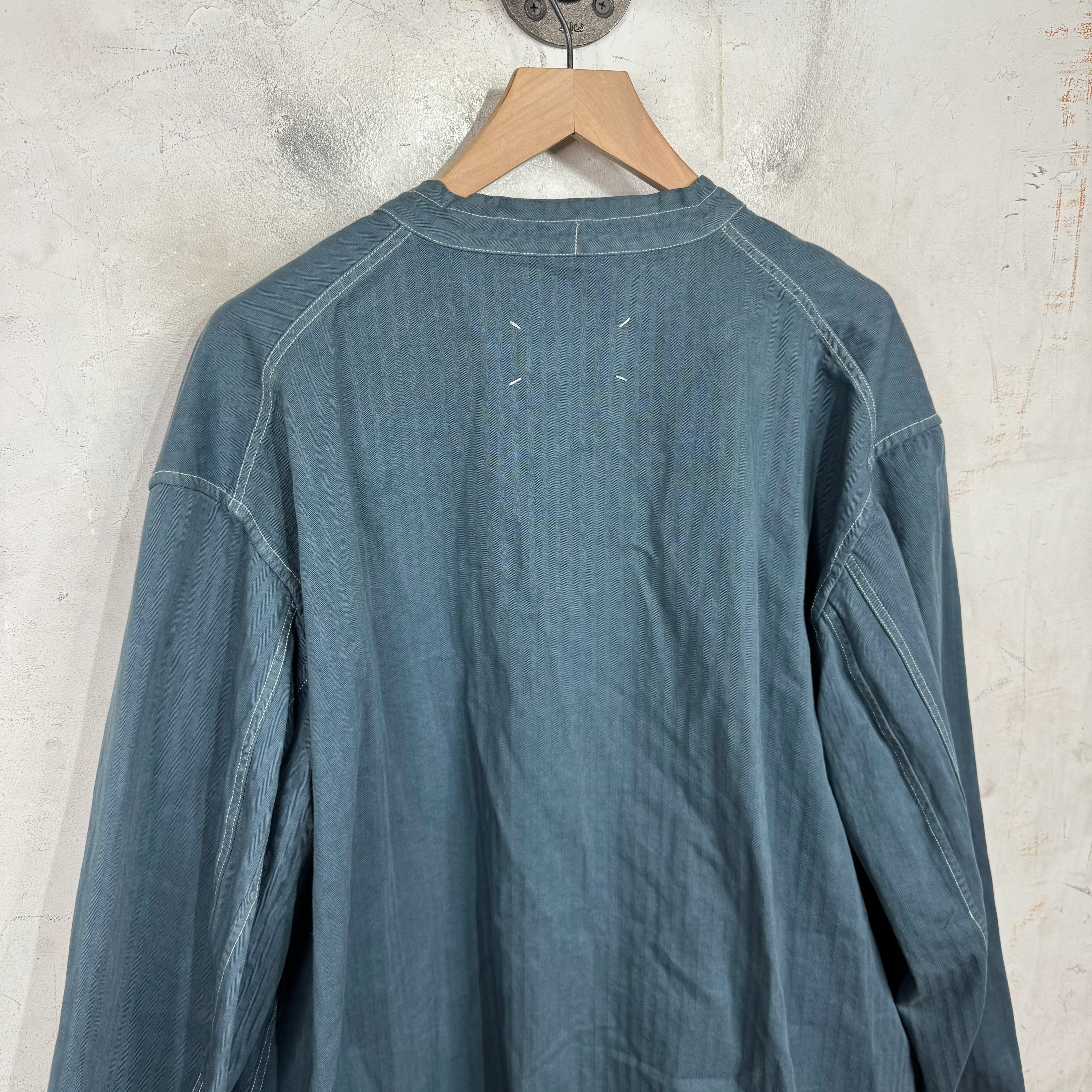 Margiela Oversized Laced Tunic Shirt Blue - Image 11
