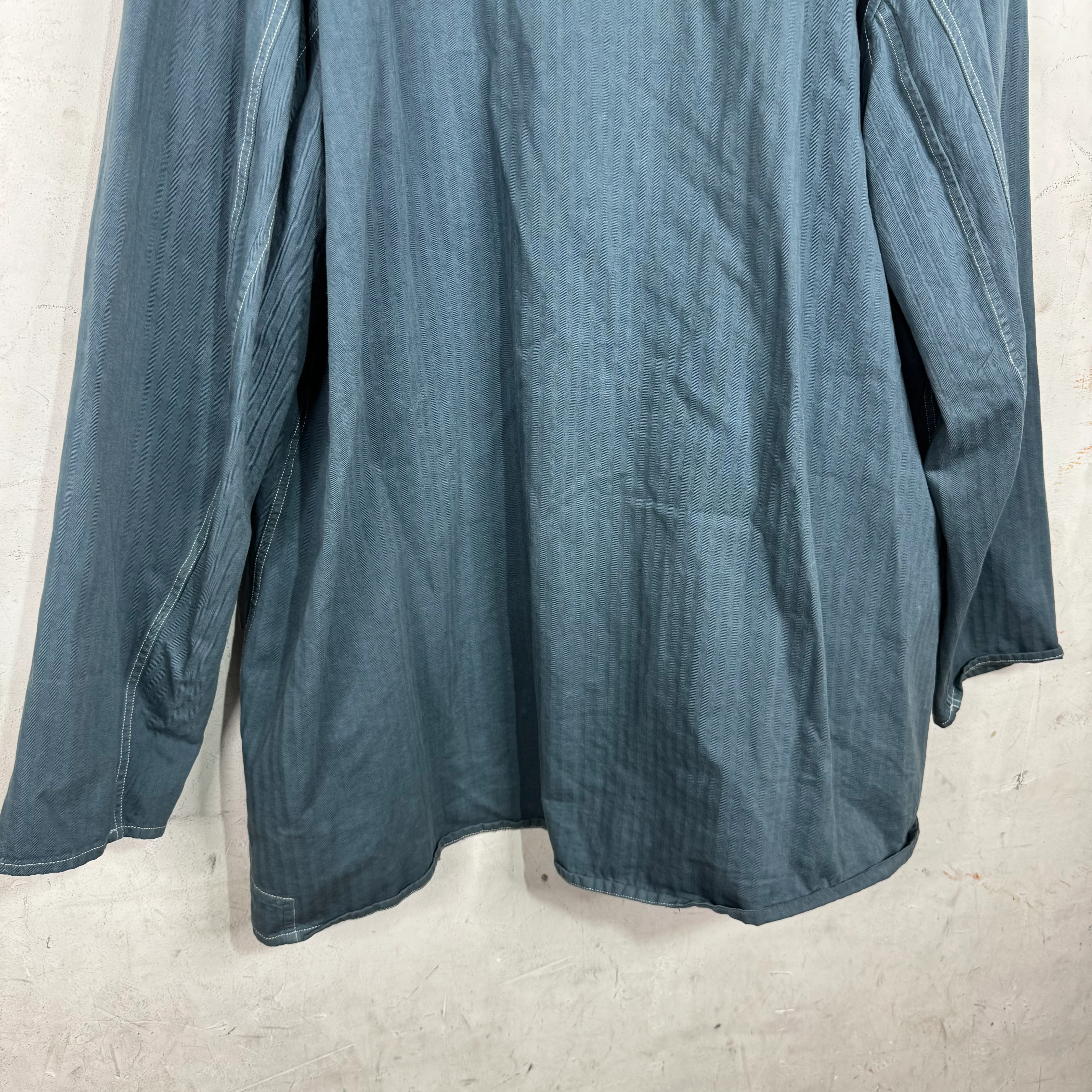 Margiela Oversized Laced Tunic Shirt Blue - Image 12