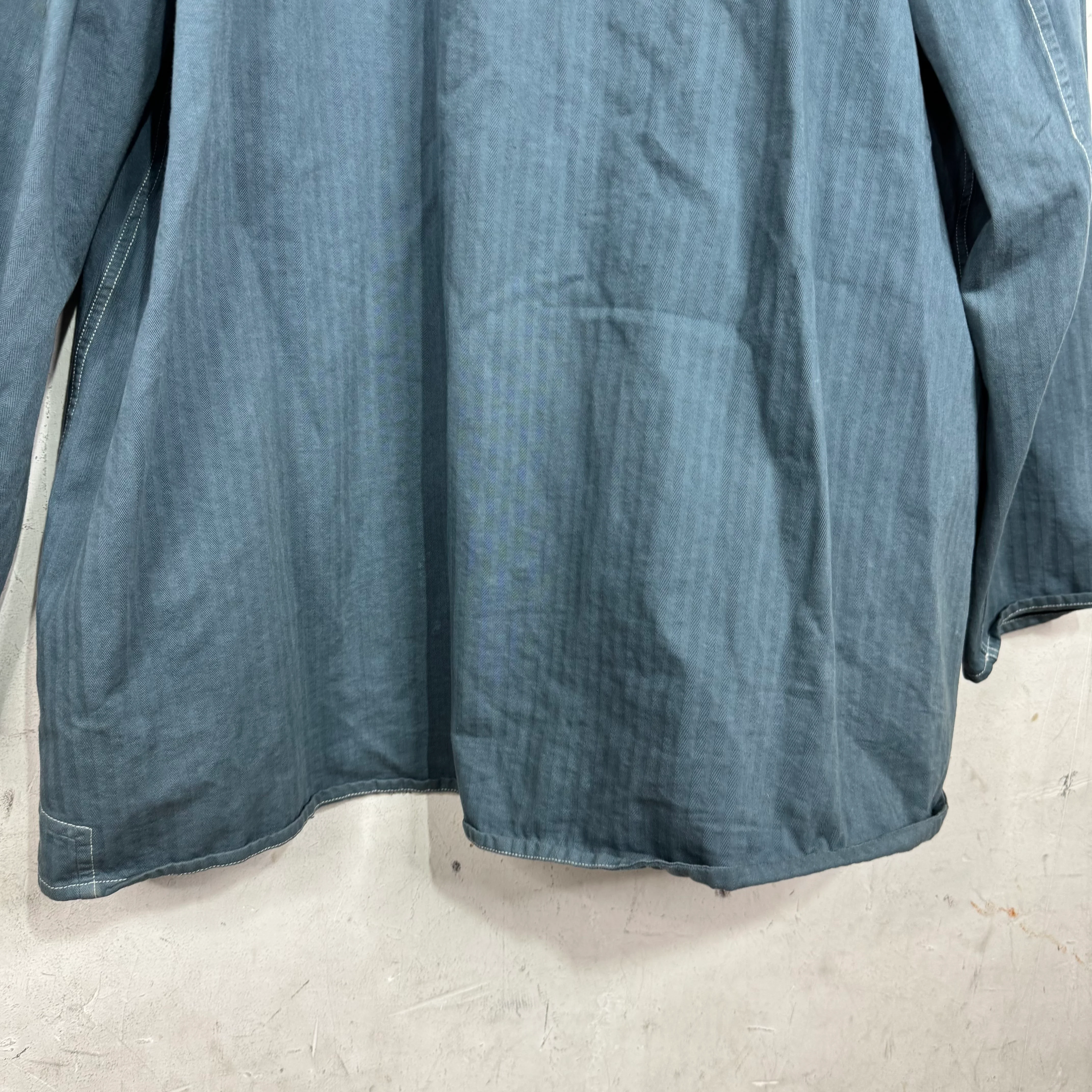 Margiela Oversized Laced Tunic Shirt Blue - Image 13