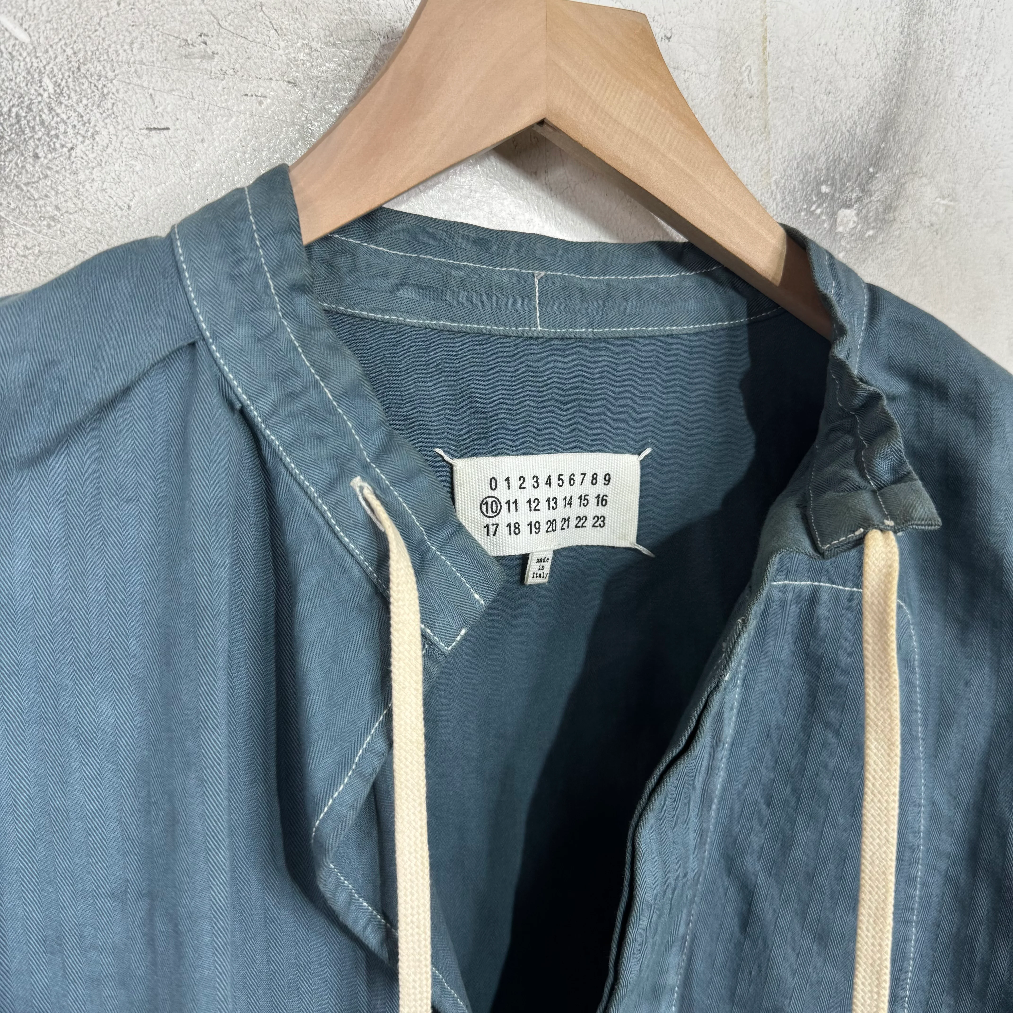 Margiela Oversized Laced Tunic Shirt Blue - Image 3
