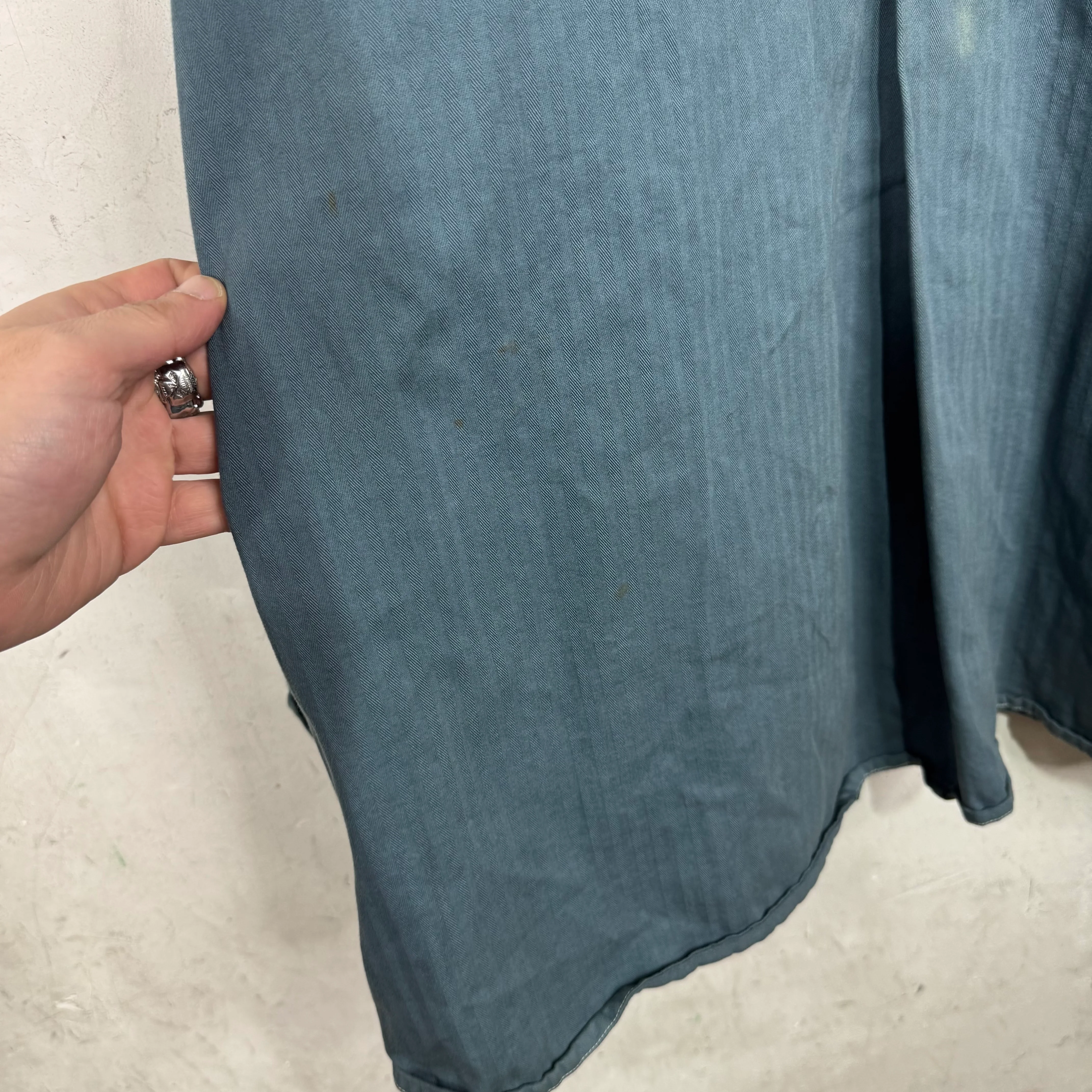 Margiela Oversized Laced Tunic Shirt Blue - Image 8