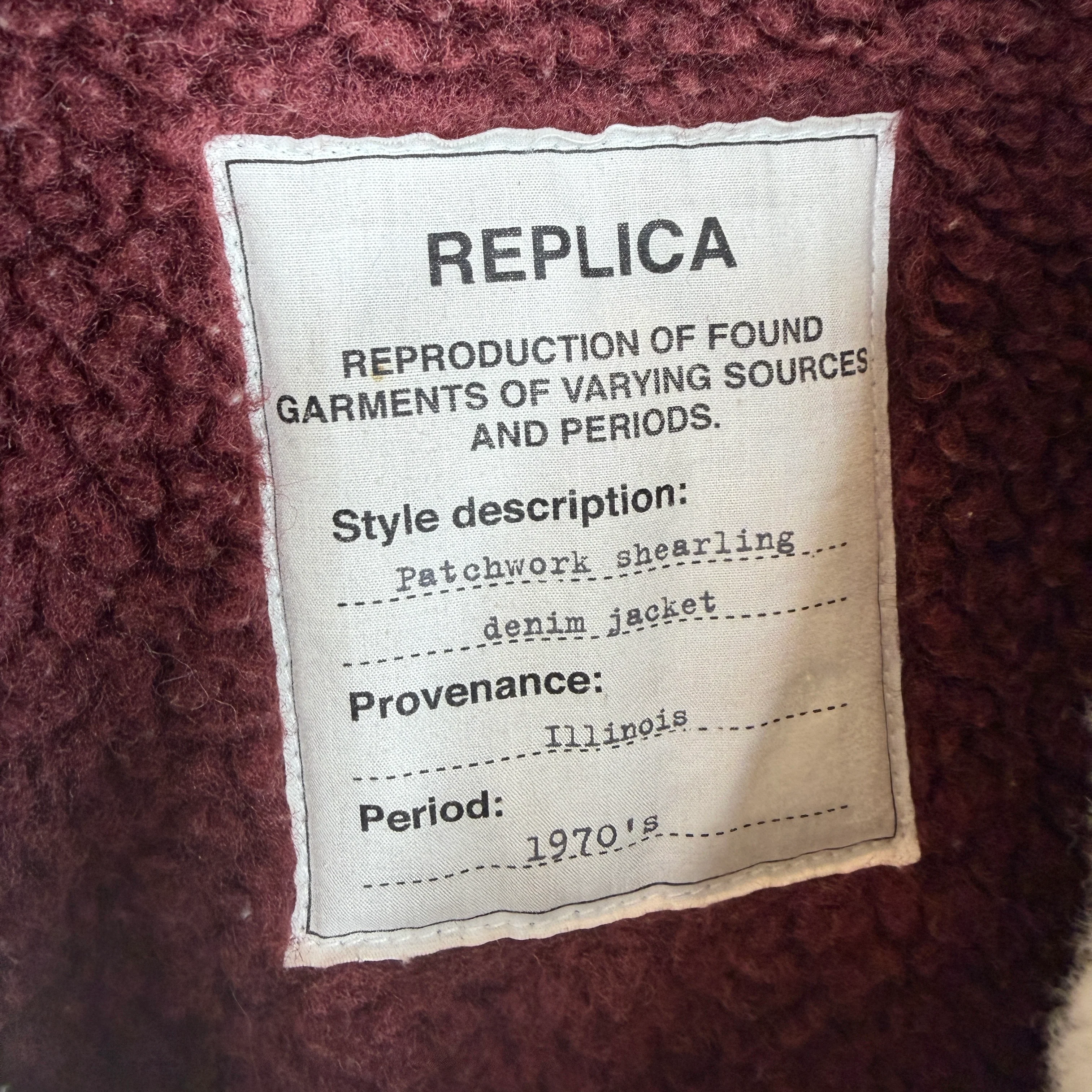 Margiela Patchwork Denim Shearling Jacket - Image 5