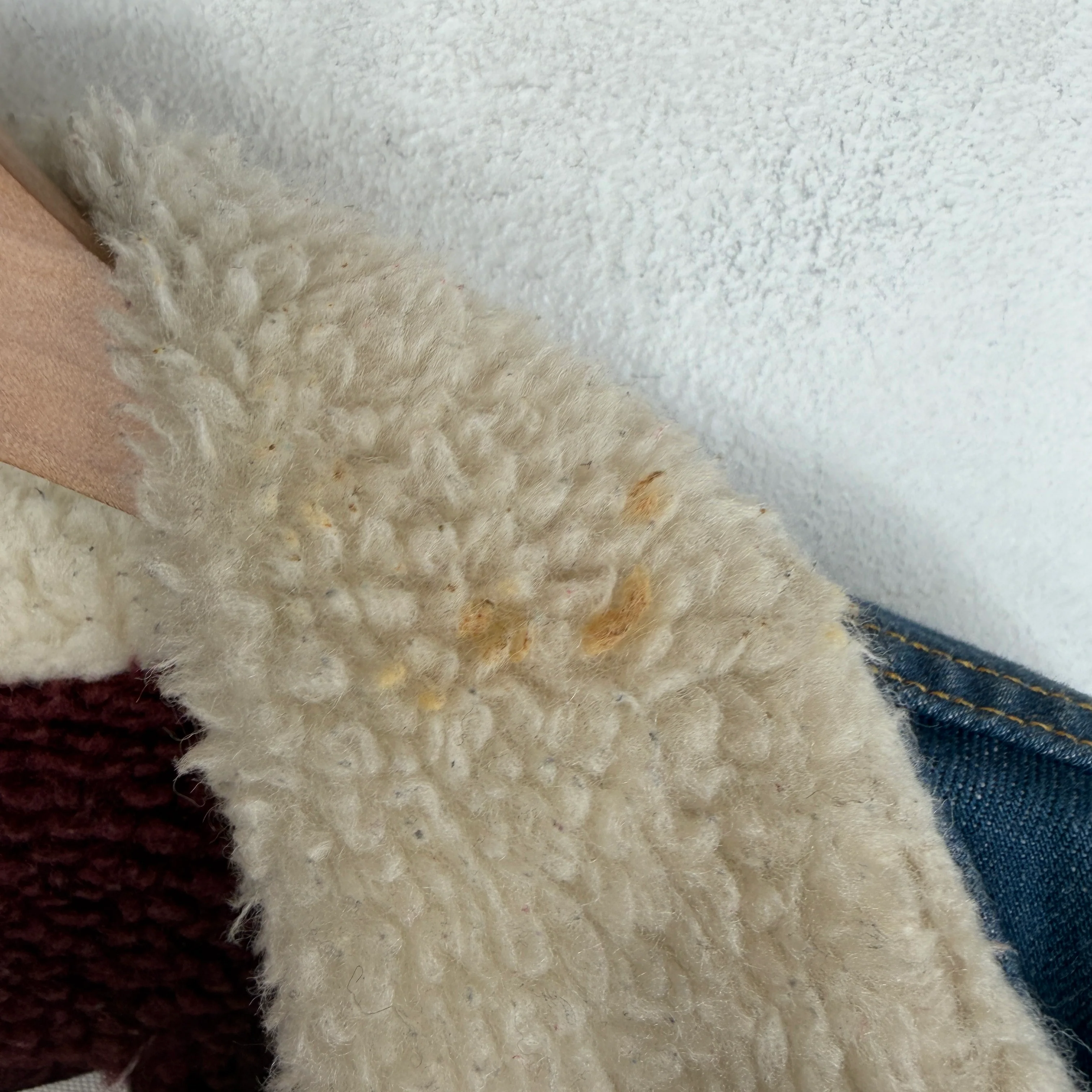 Margiela Patchwork Denim Shearling Jacket - Image 9
