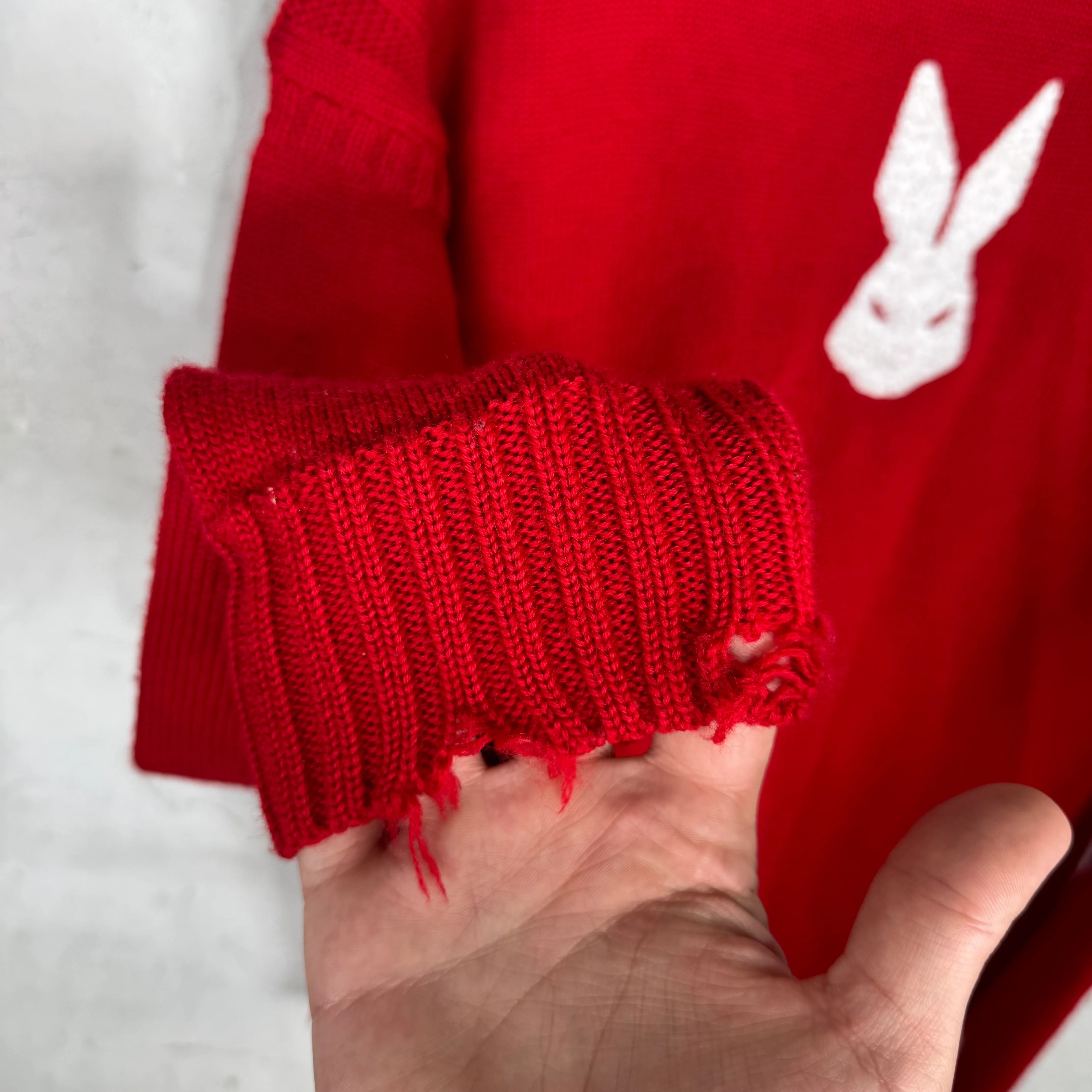Margiela Red Bunny Wool Sweater - Image 7