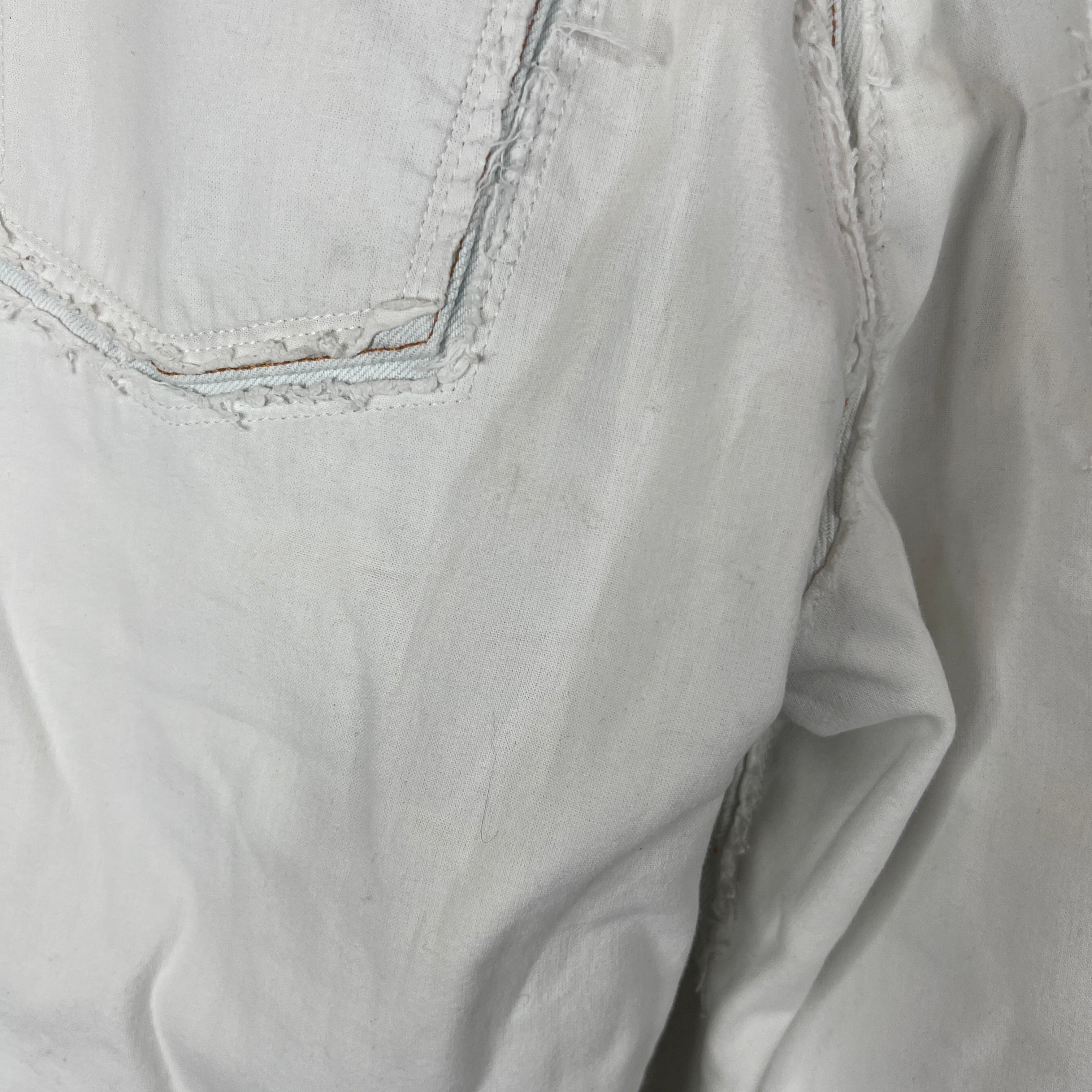 Margiela White Distressed Inside Out Jeans - Image 16
