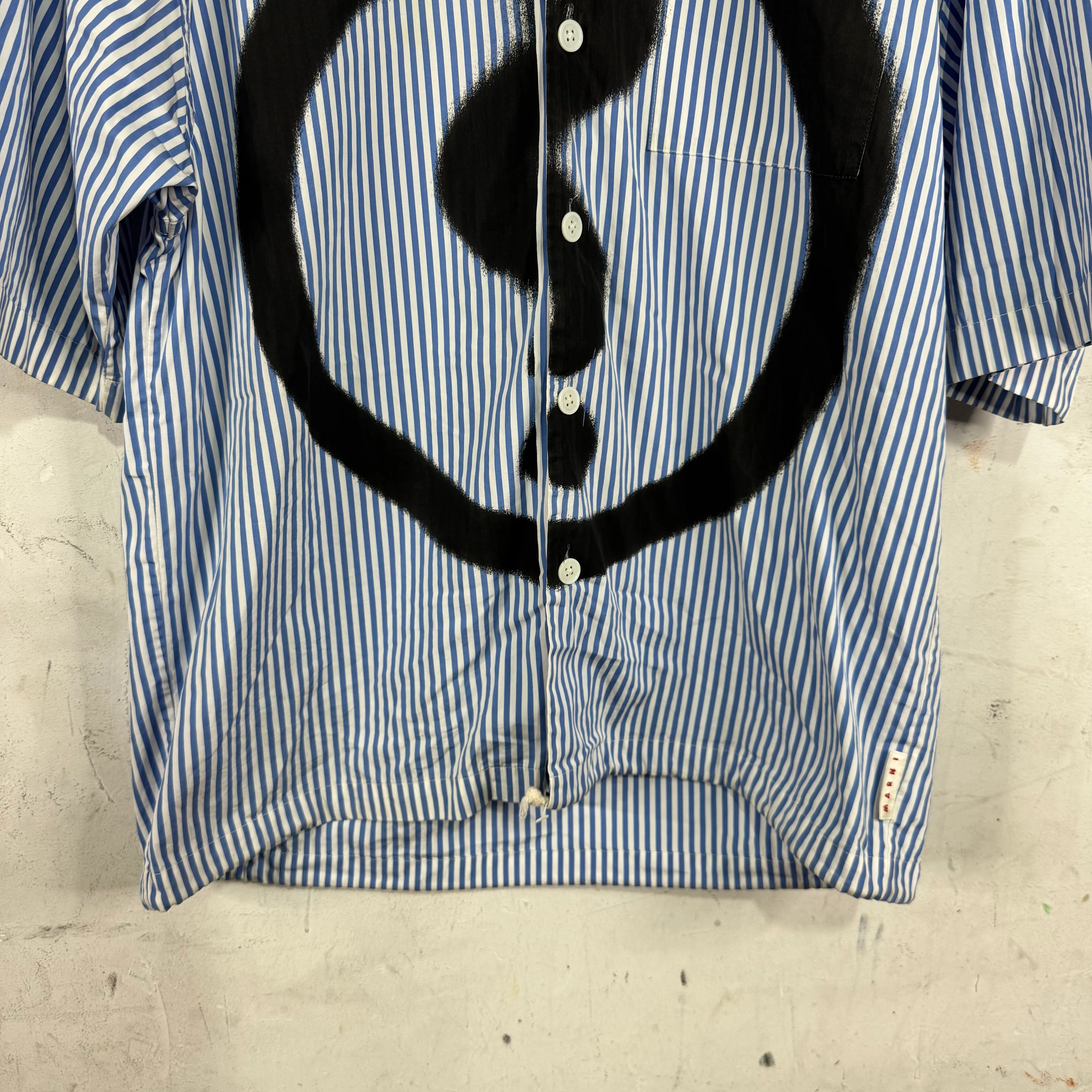 Marni Spray Graphic Hooded Stipe Shirt - Image 7