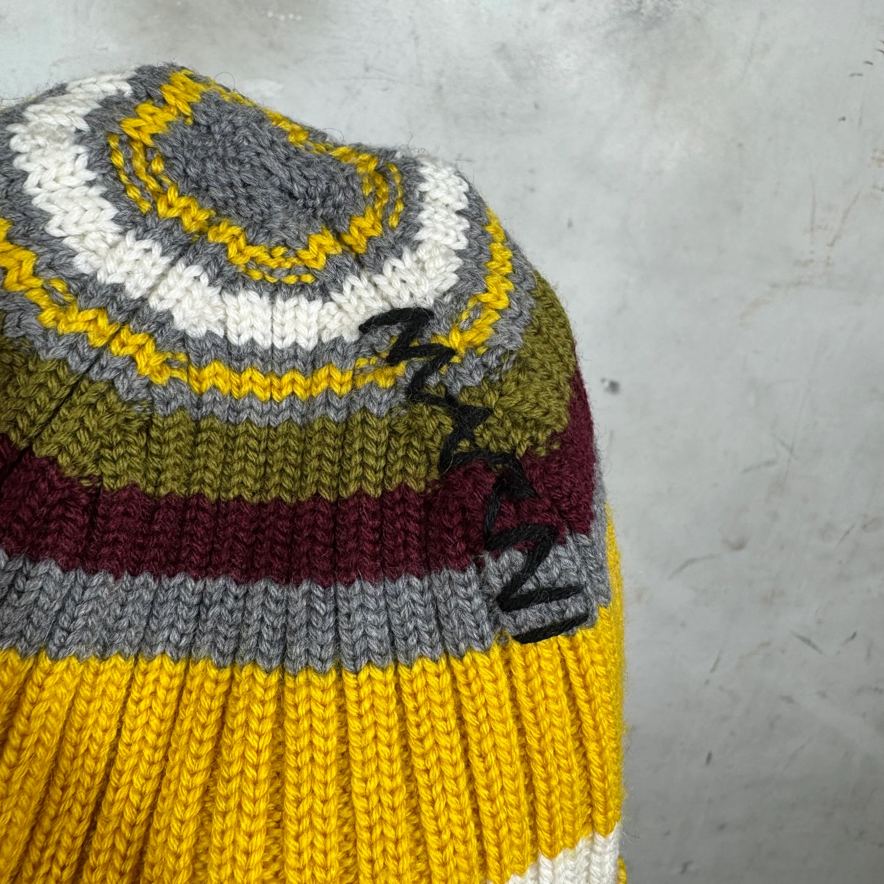 Marni Yellow Striped Beanie - Image 3