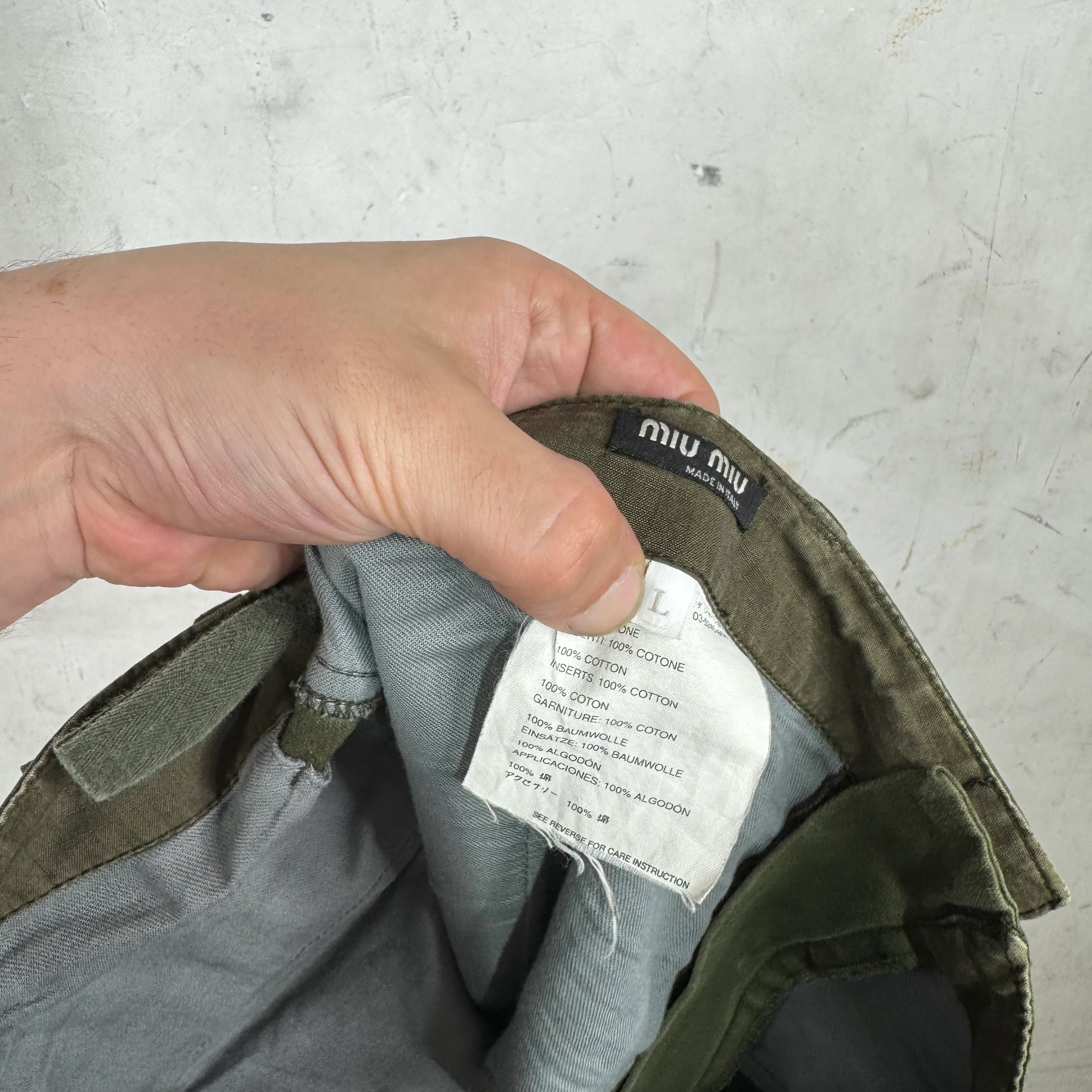 Miu Miu Olive Military Style Pants - Image 3