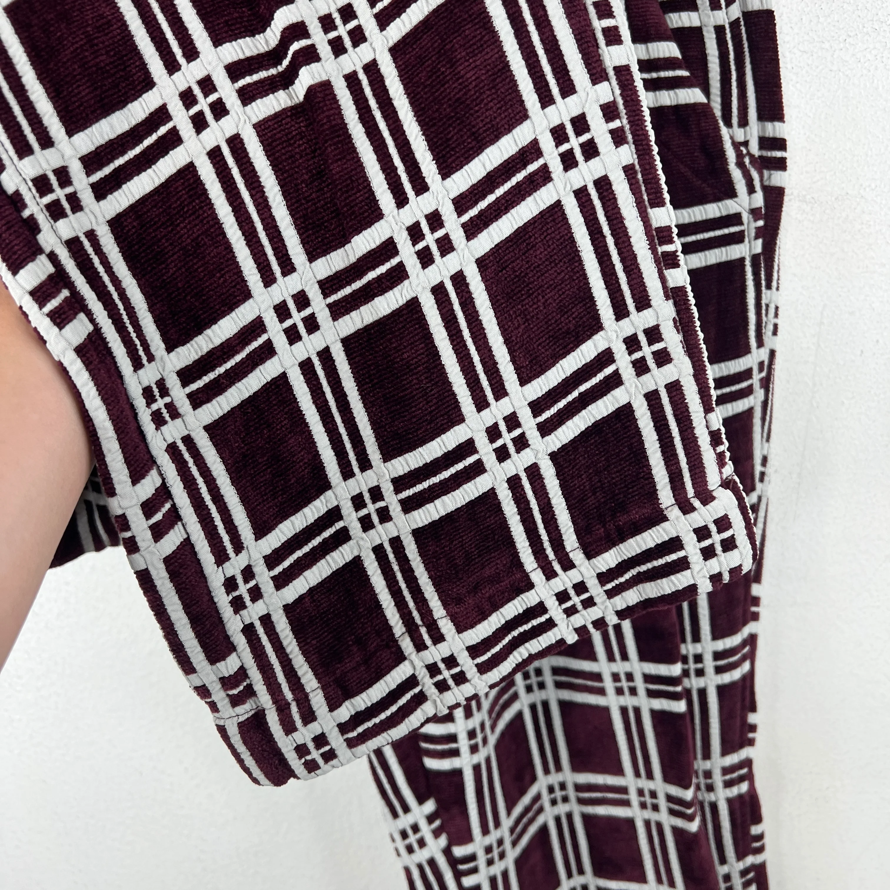 Needles Maroon Terry Cloth Plaid Pajama Pants - Image 7