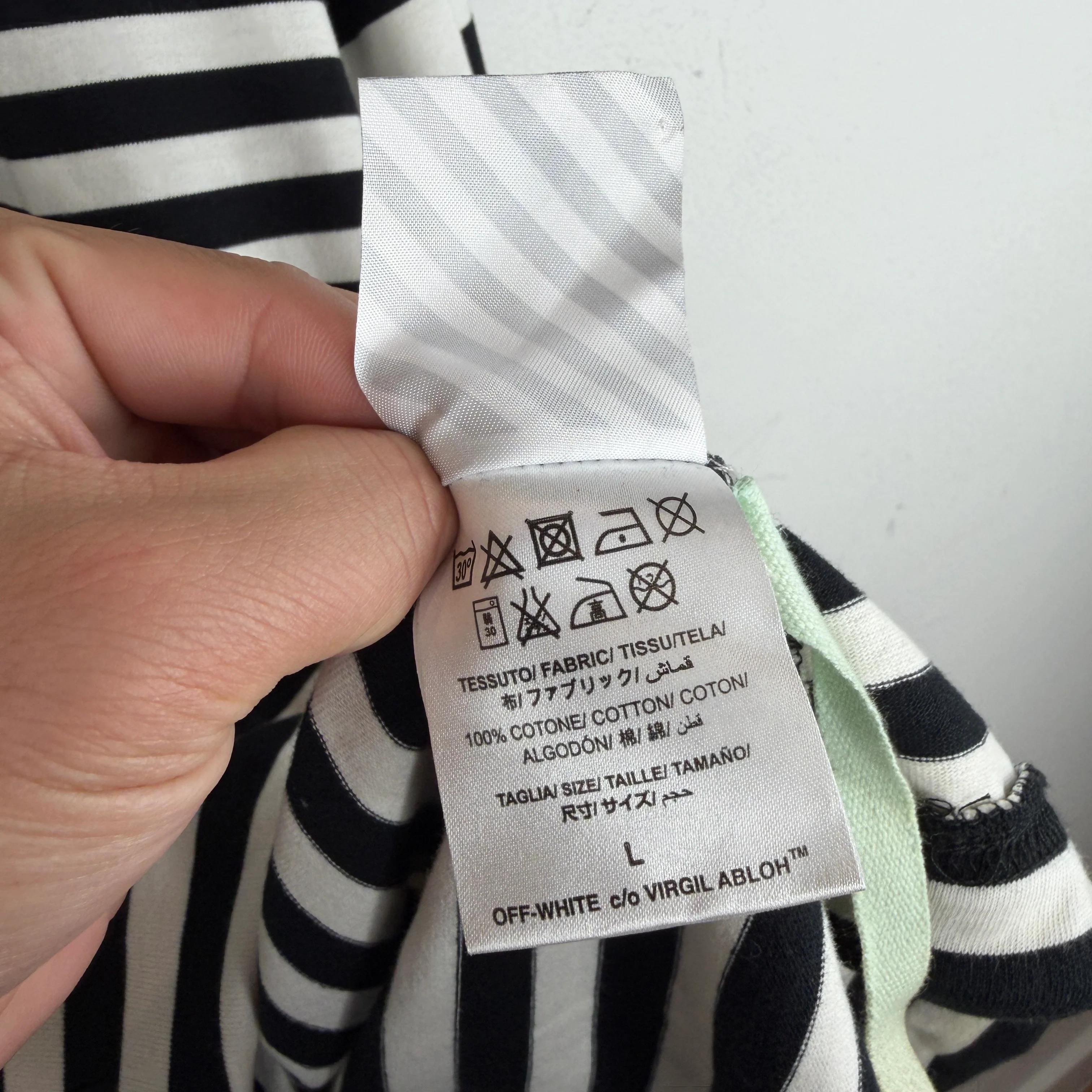 Off White Striped Frame Of Mind LS Shir - Image 5