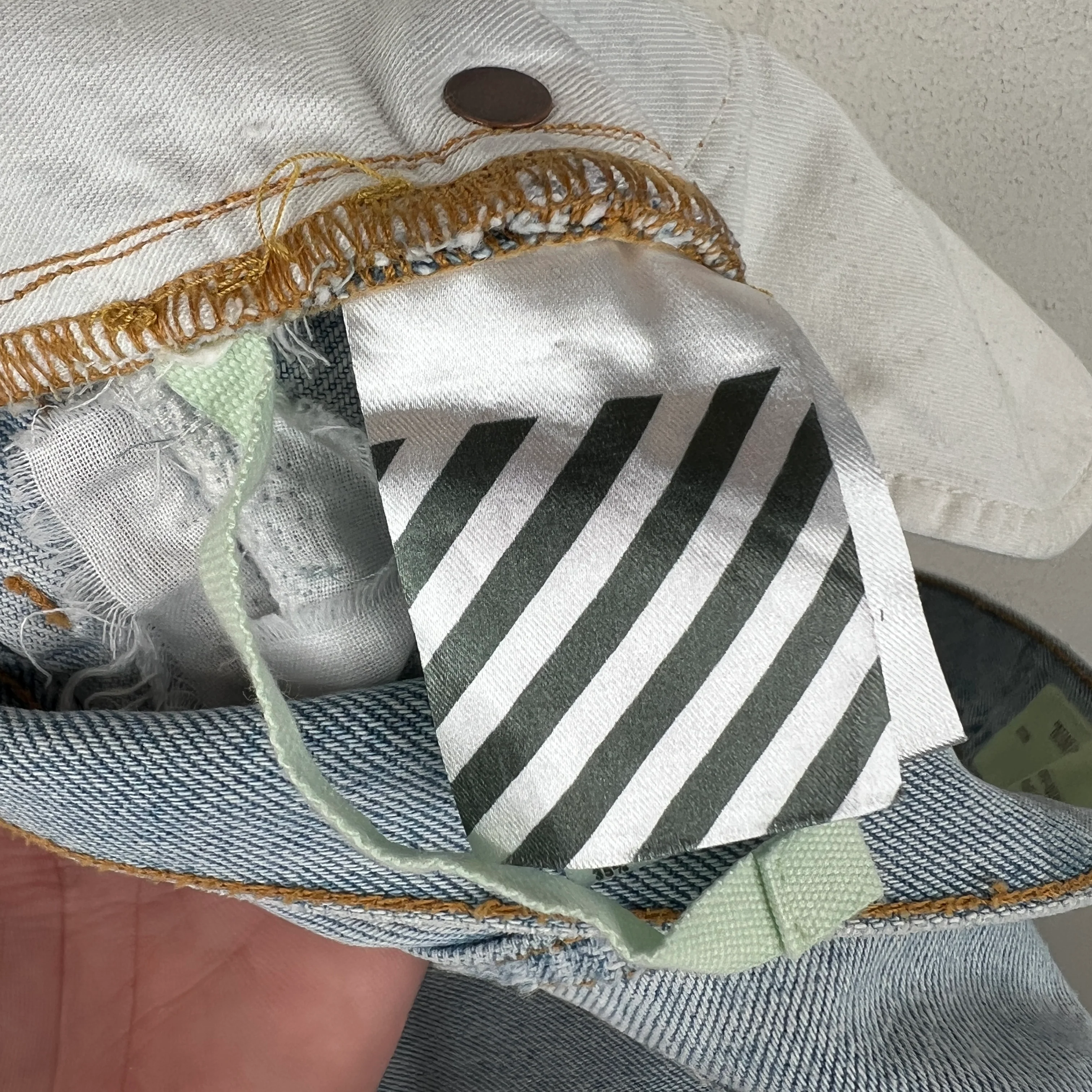 Off White Temperature Denim Jeans - Image 4
