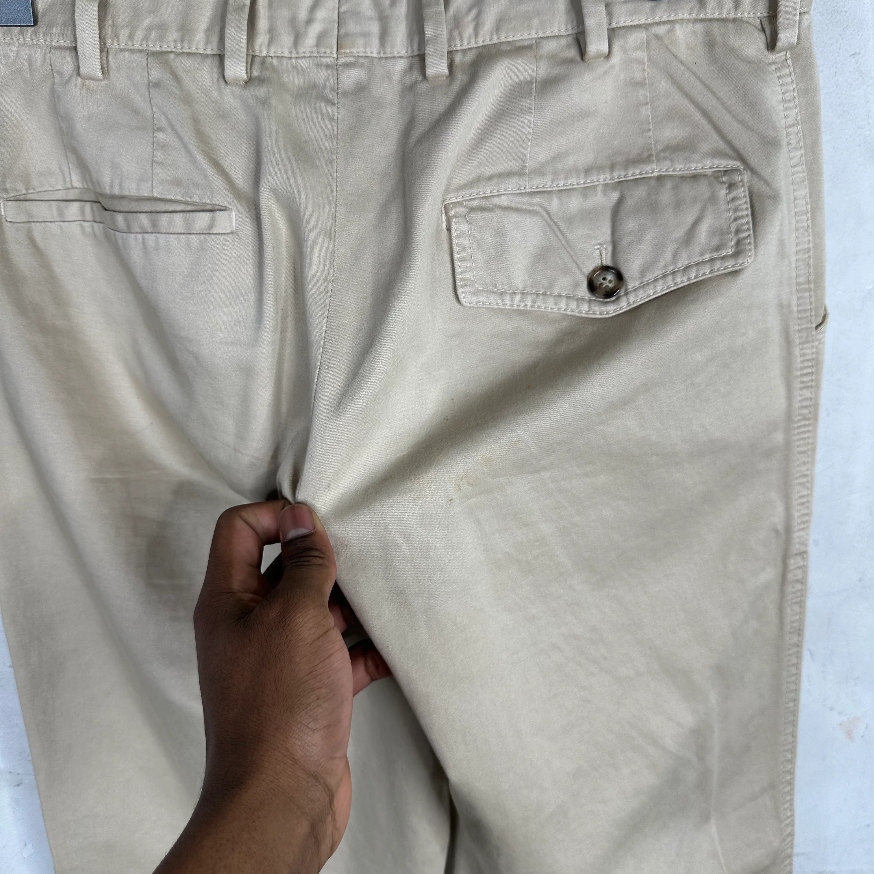 Prada Beige Twill Pull Trouser - Image 6