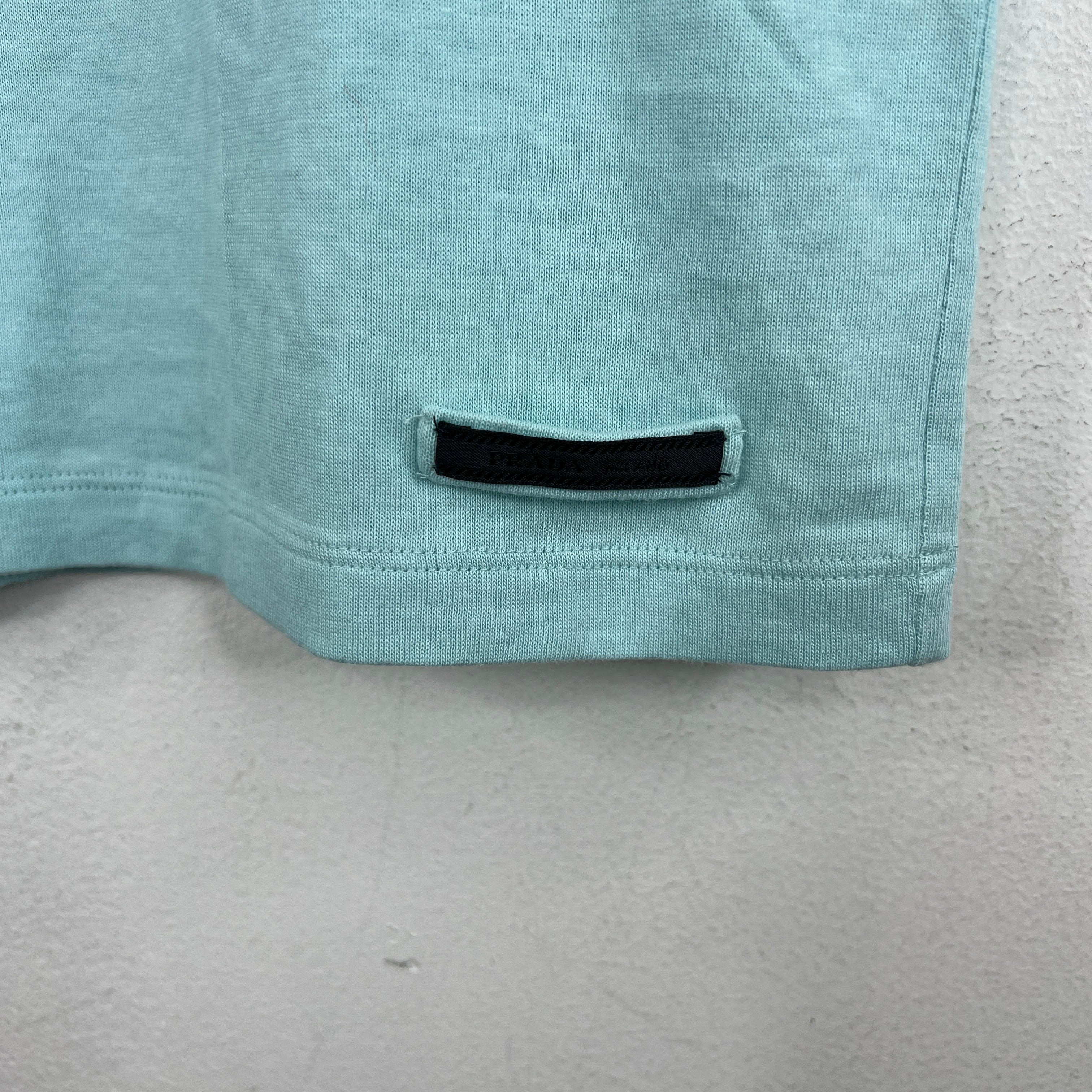 Prada Blue Basic T-Shirt - Image 5