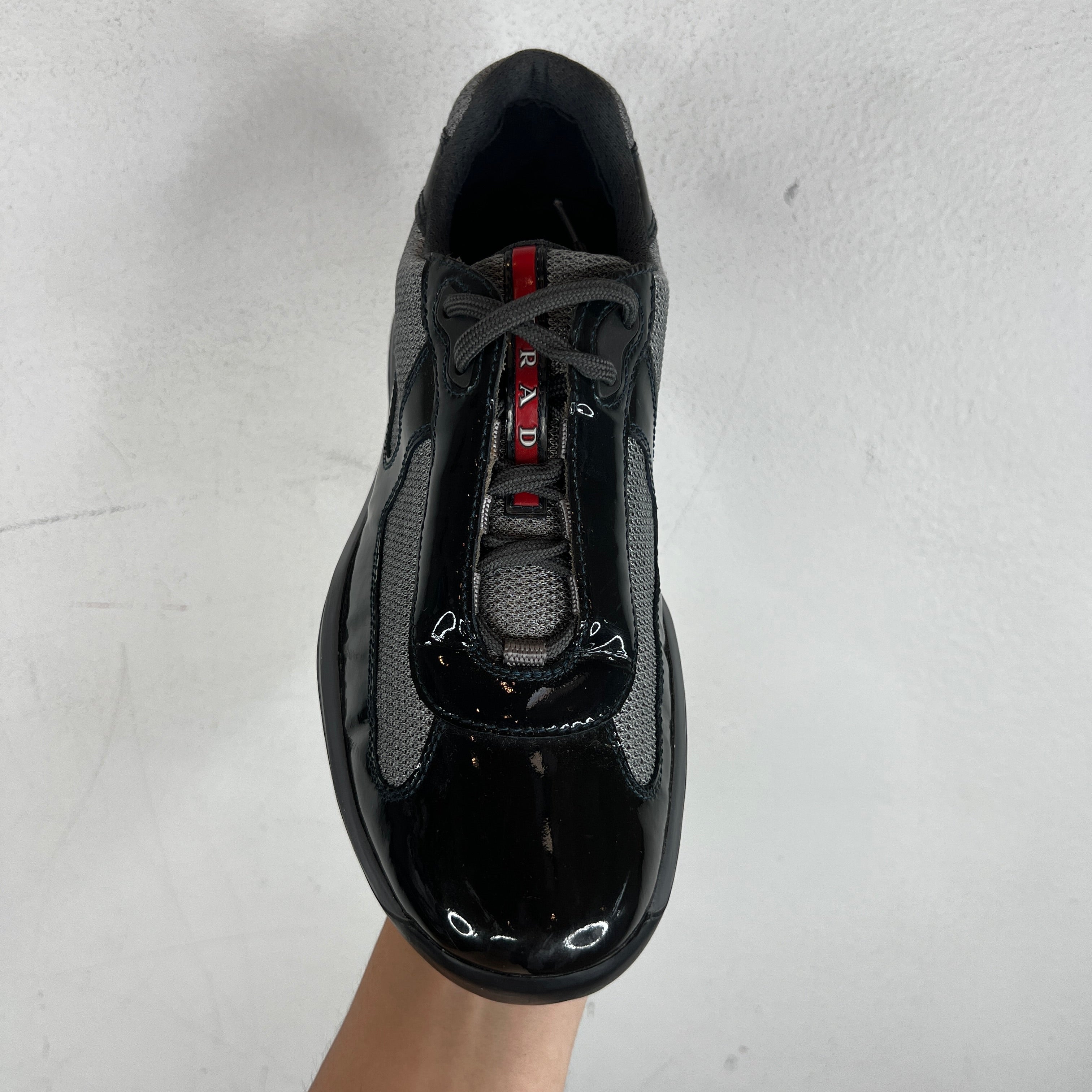 Prada Grey Patent Leather America's Cups - Image 5