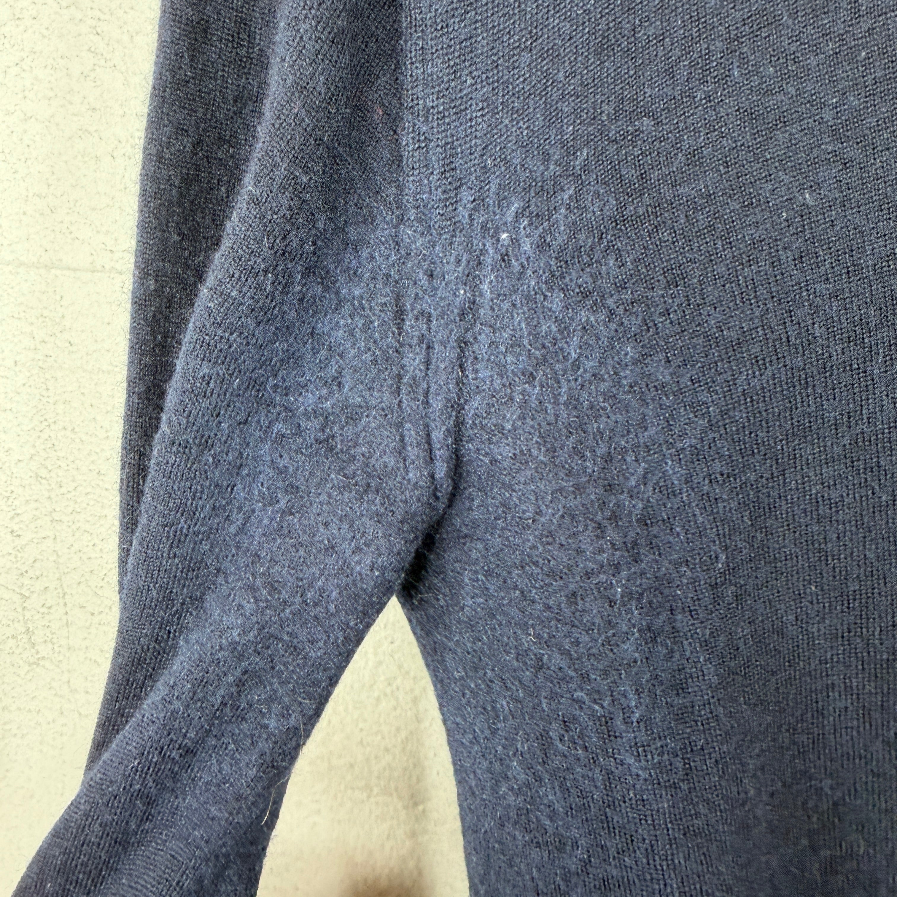 Prada Navy Knit LS Polo T-Shirt - Image 6