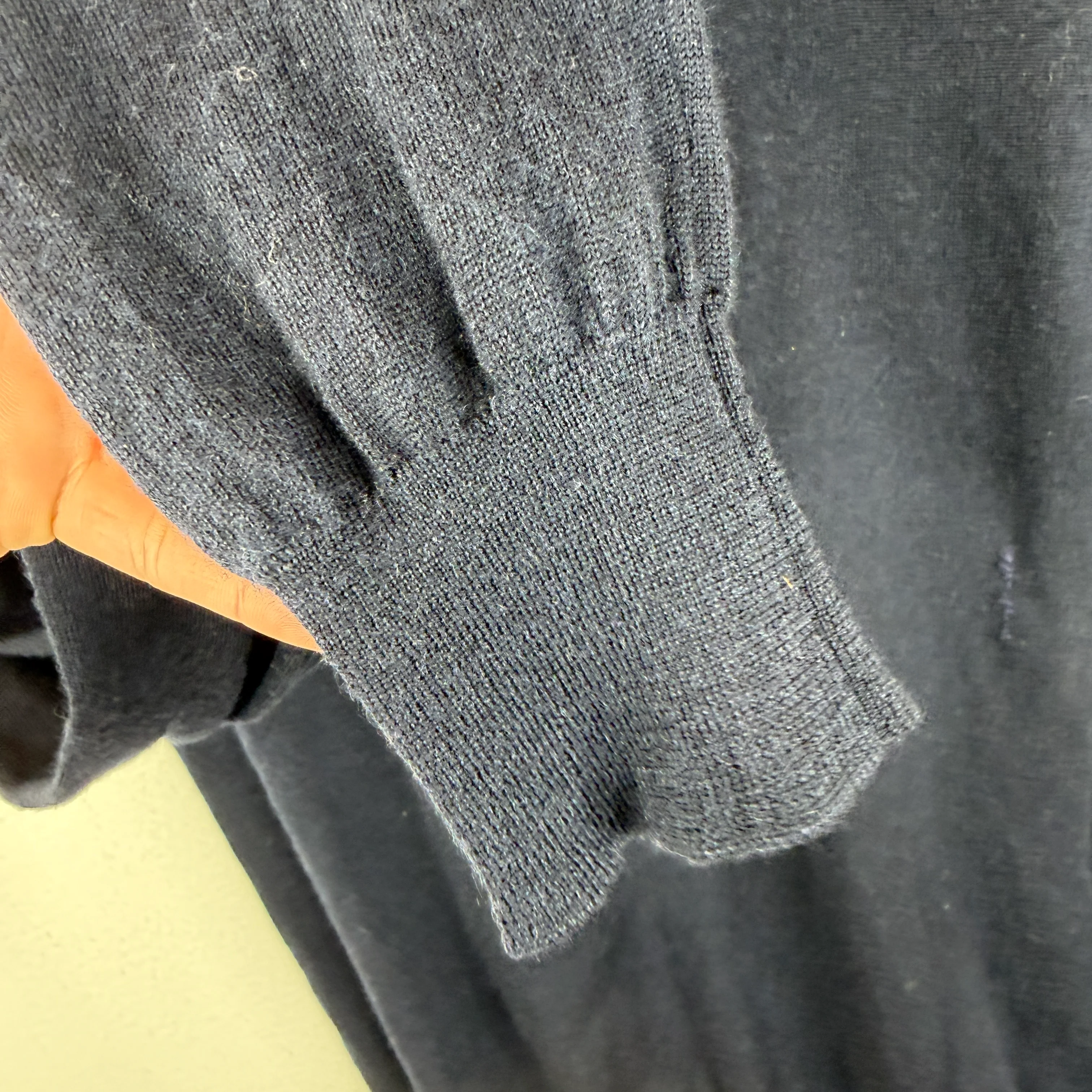 Prada Navy Knit LS Polo T-Shirt - Image 8
