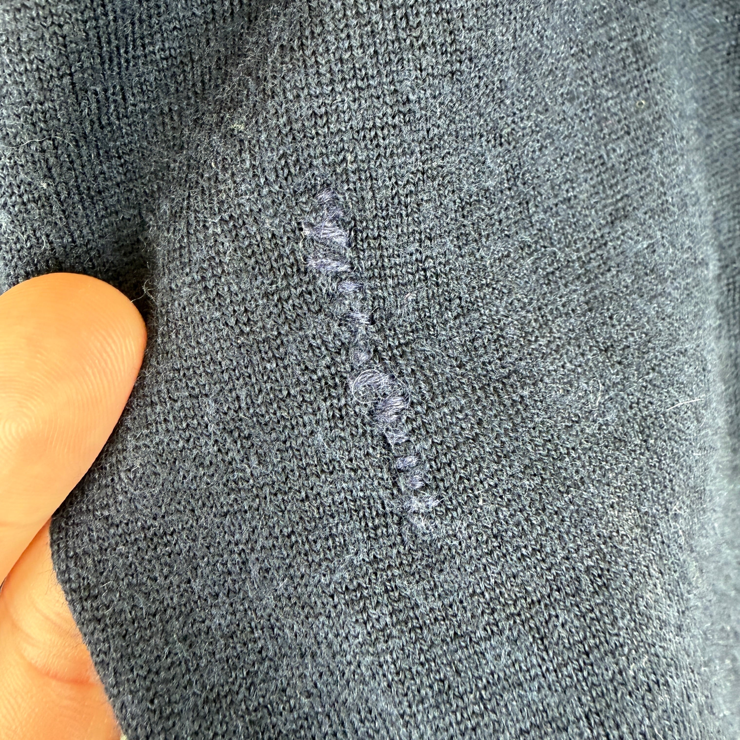 Prada Navy Knit LS Polo T-Shirt - Image 9