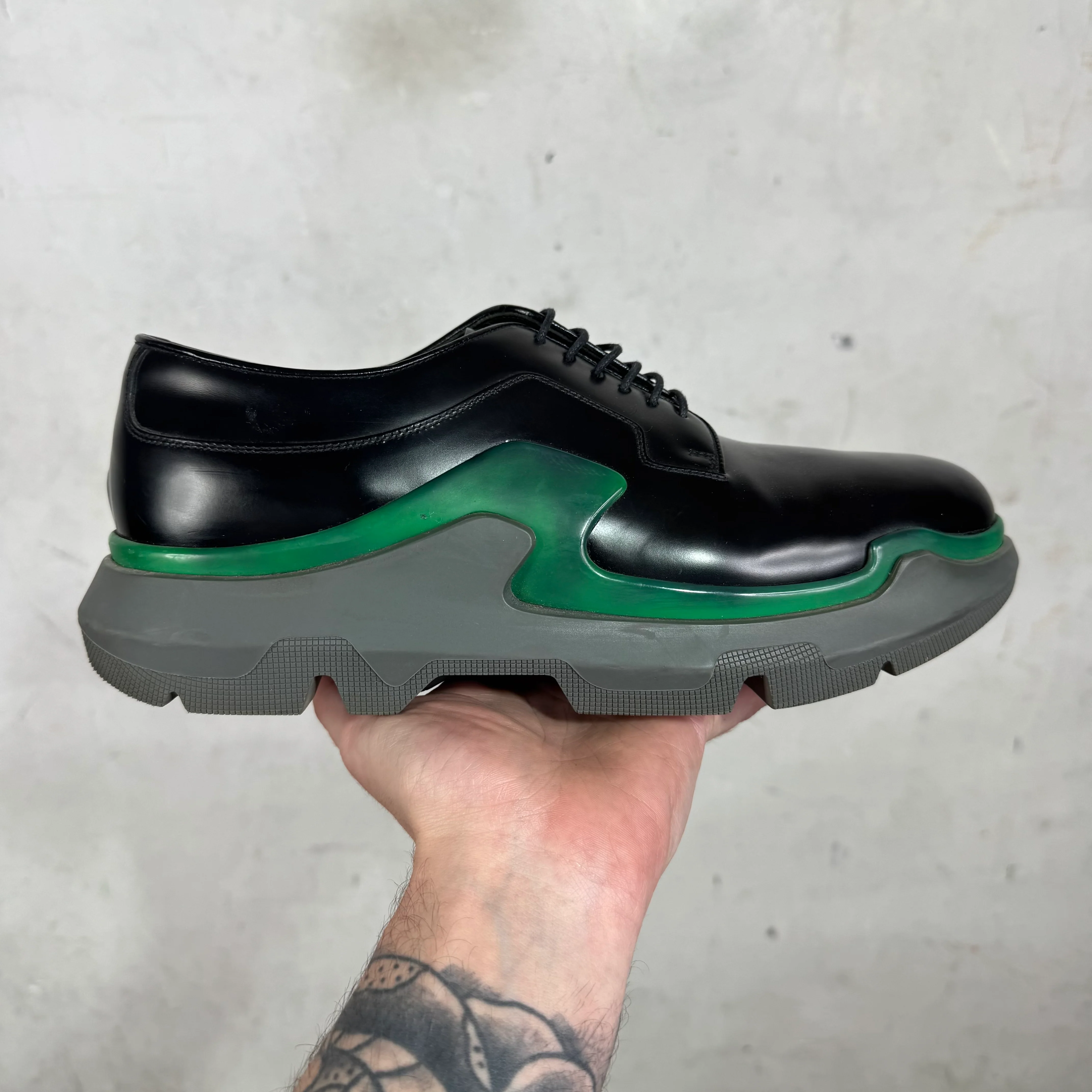 Prada Leather Sneaker Paneled Derby - Image 2