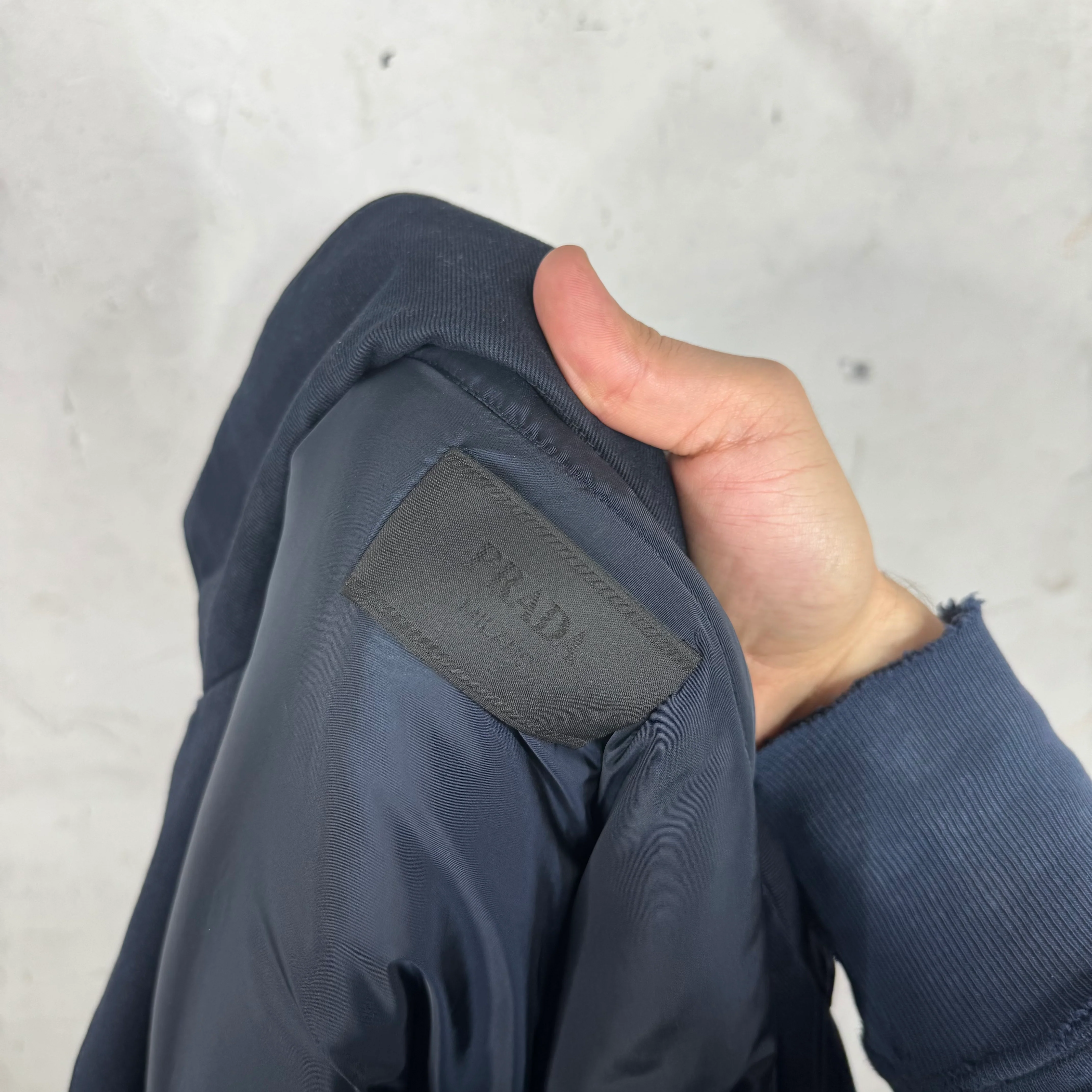Prada Navy Padded Trench Coat - Image 3