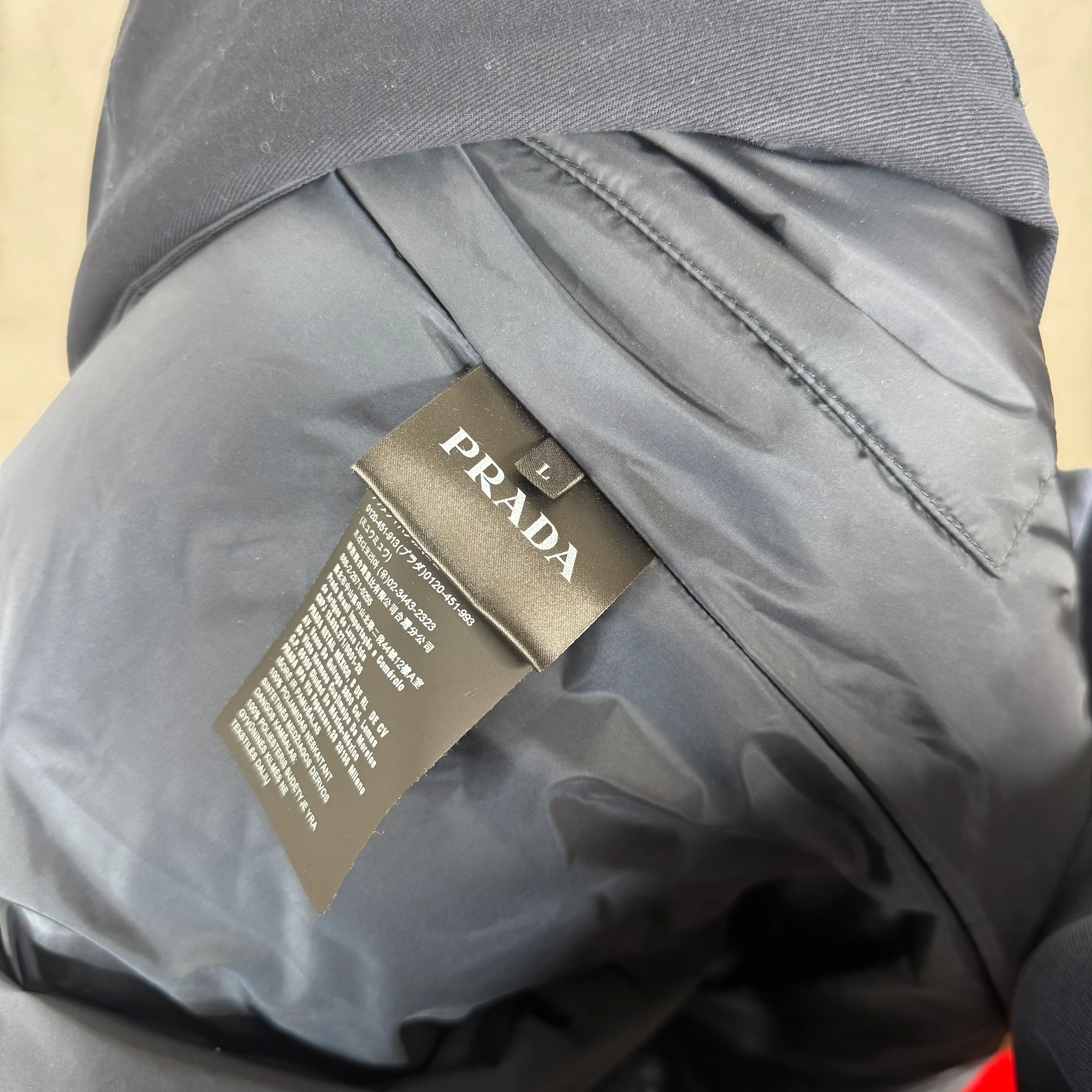 Prada Navy Padded Trench Coat - Image 4