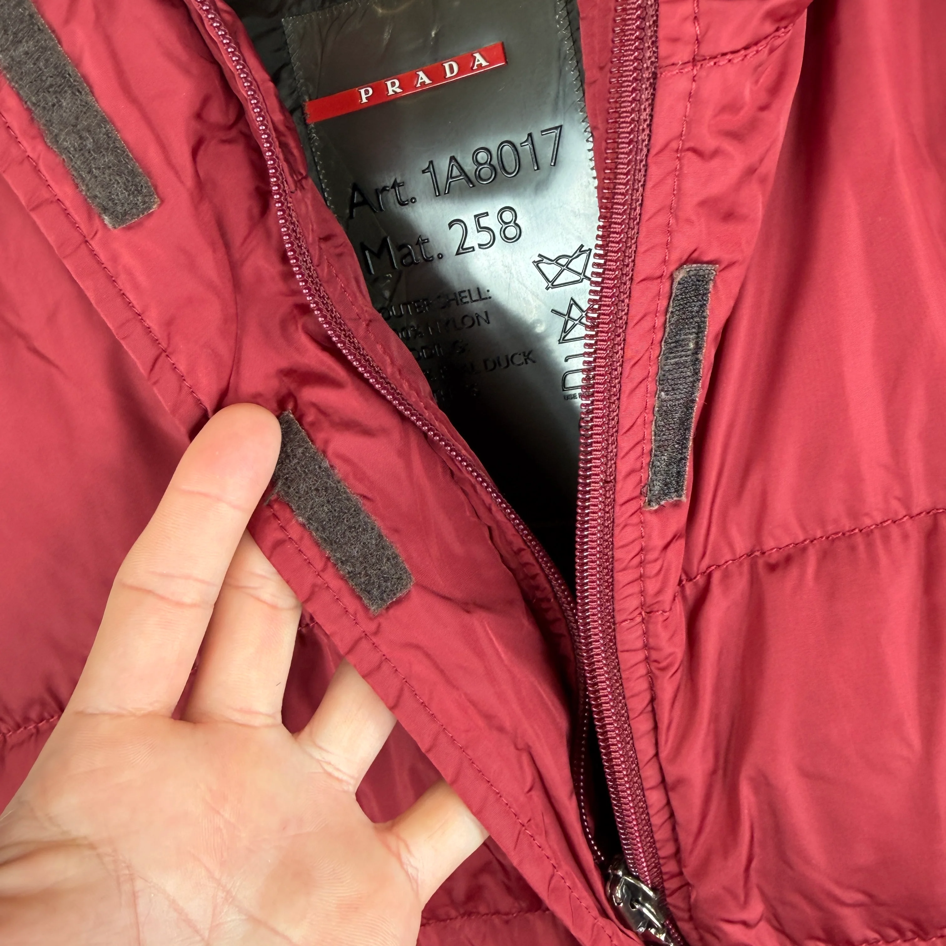Prada Red Puffer Jacket - Image 6
