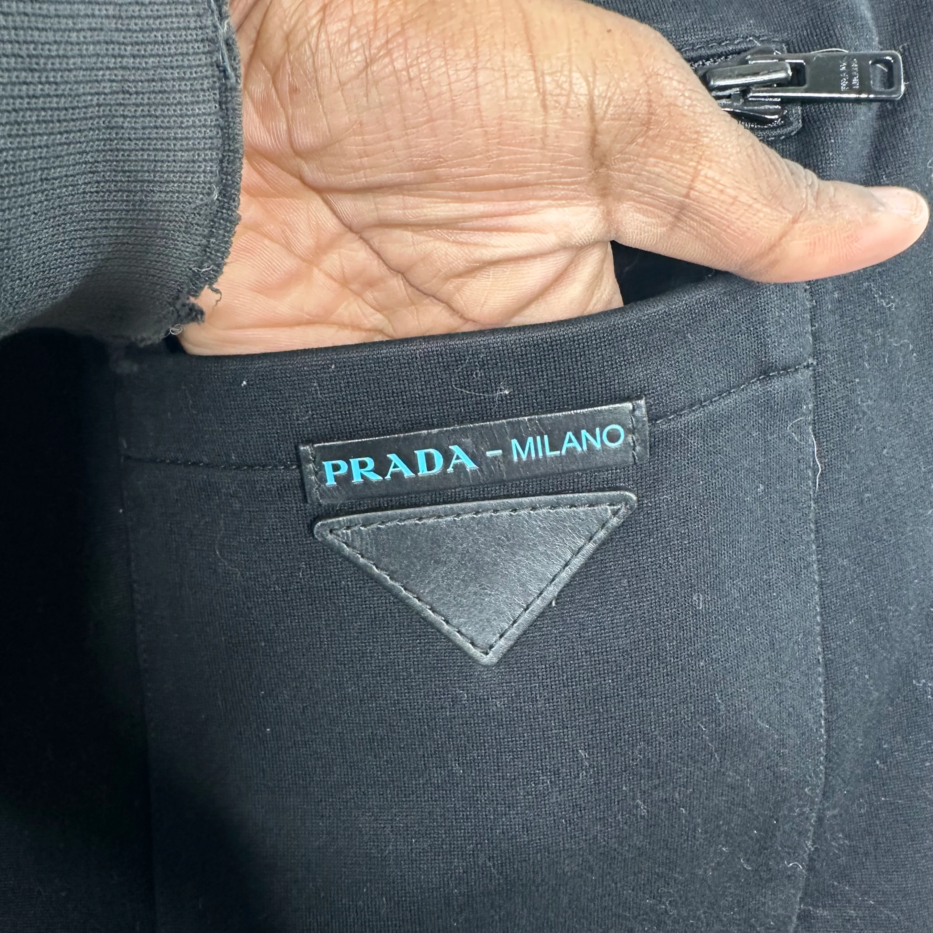 Prada Re-Nylon Leather Side Jogger Pants - Image 9