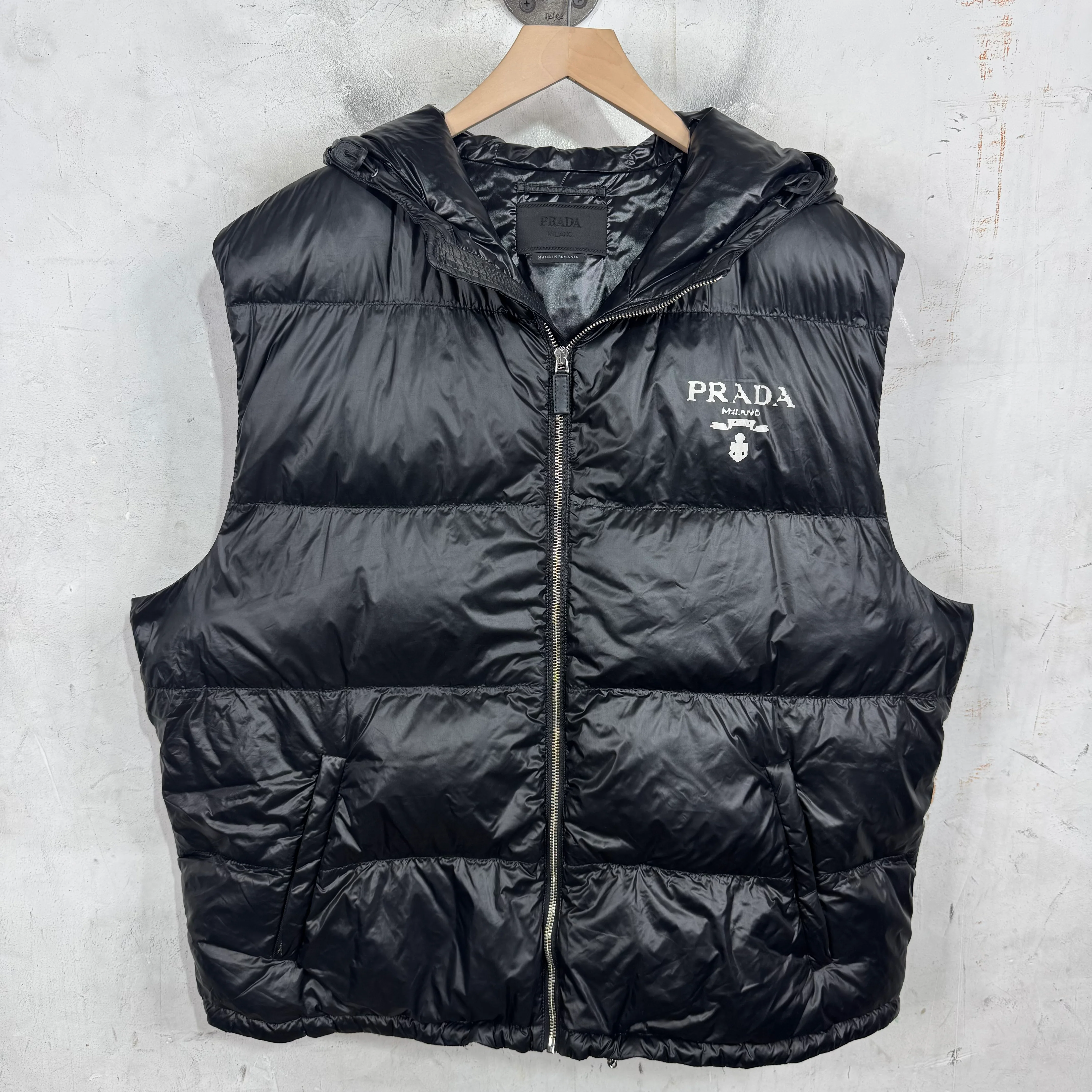 Prada Stencil Logo Puffer Vest