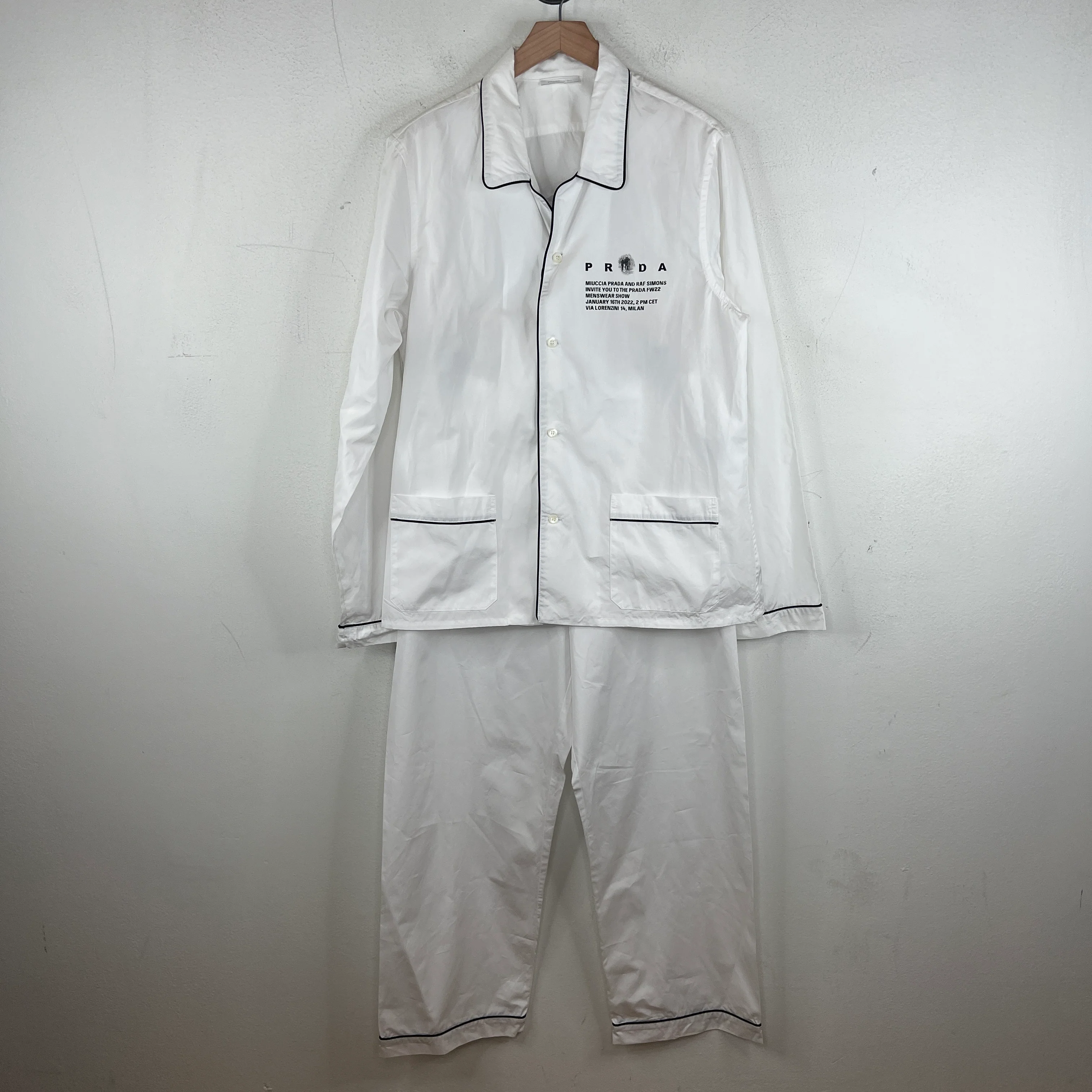 Prada White Invite Pajama Set
