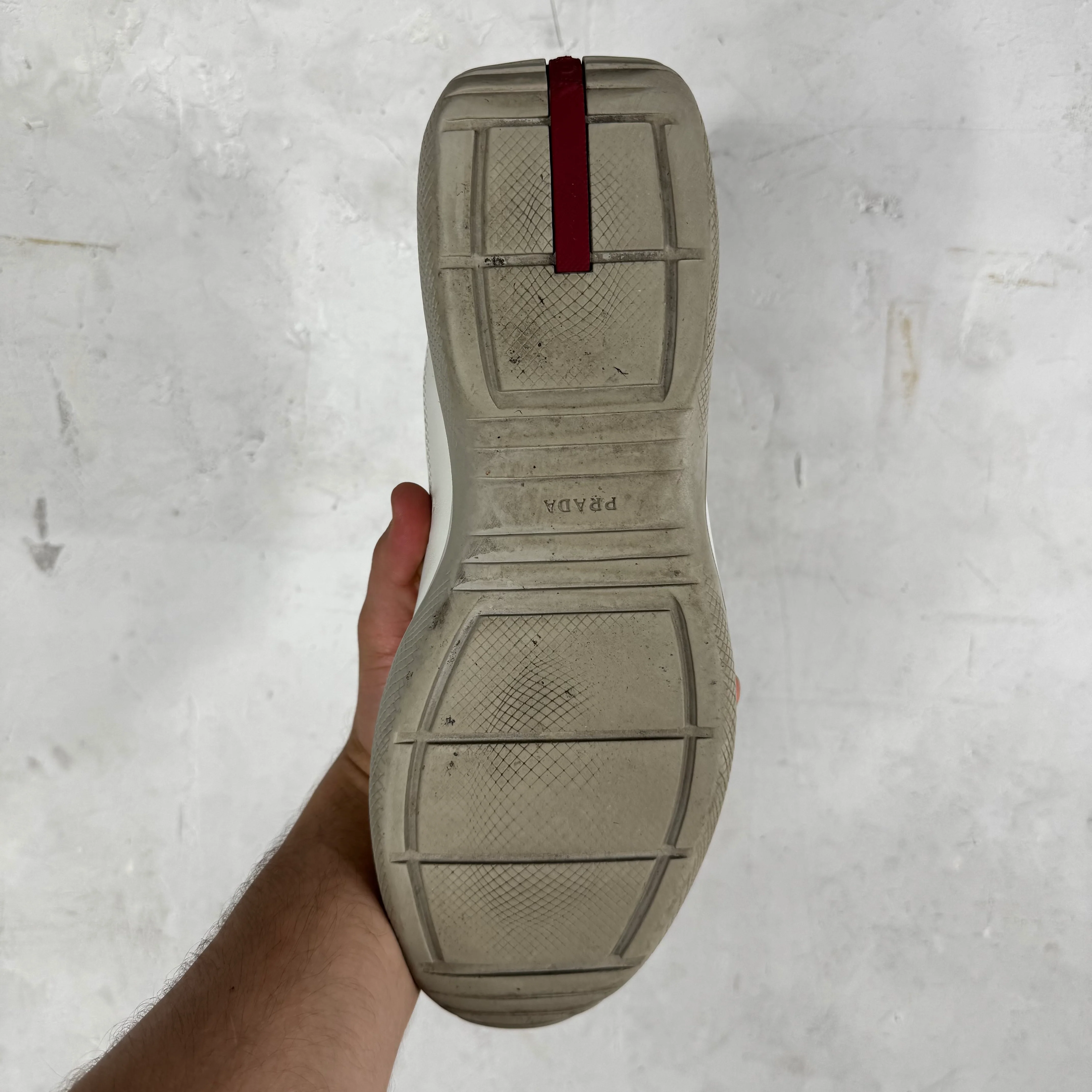 Prada White Perforated Leather Americas Cup - Image 6