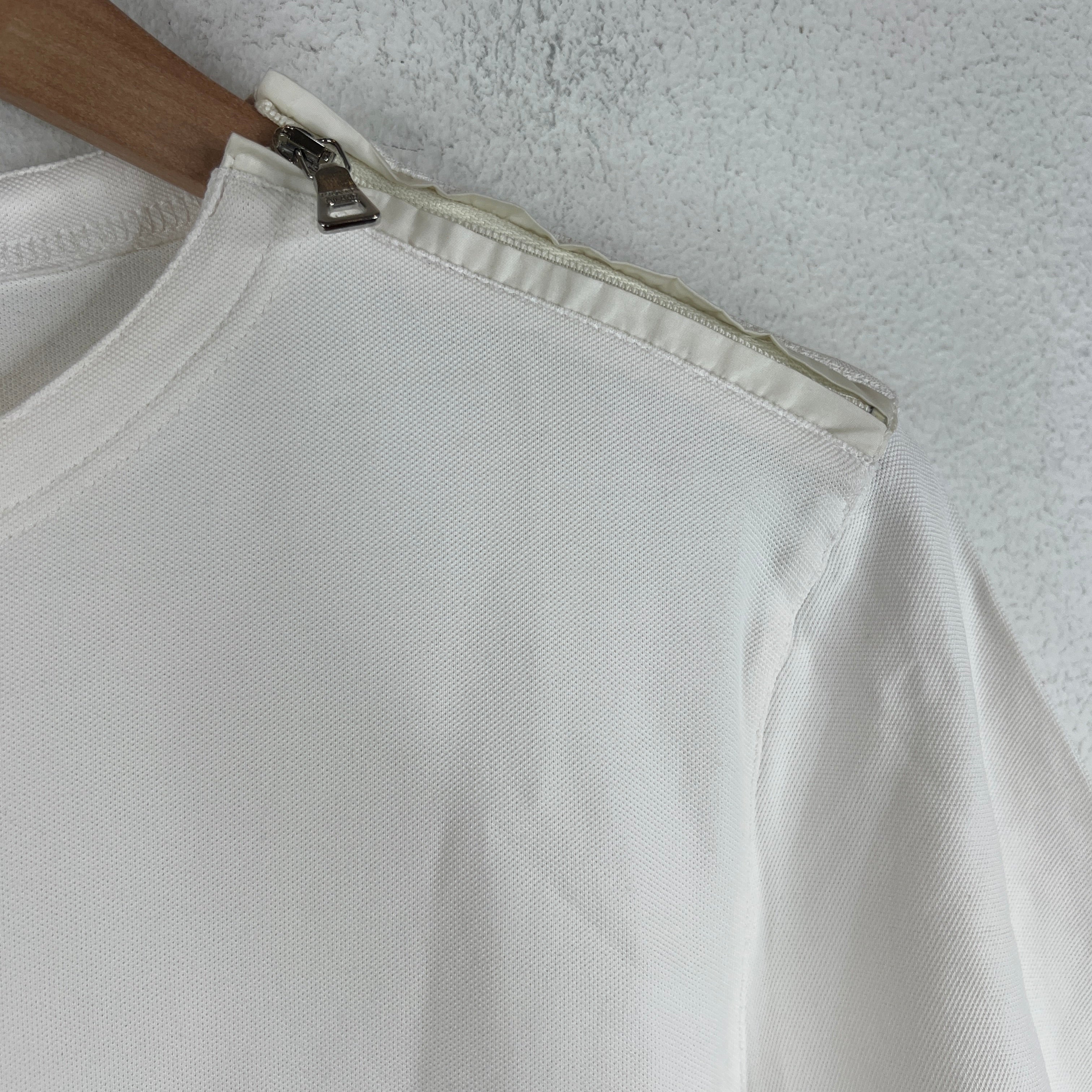 Prada White Zipper Detail T-Shirt - Image 7