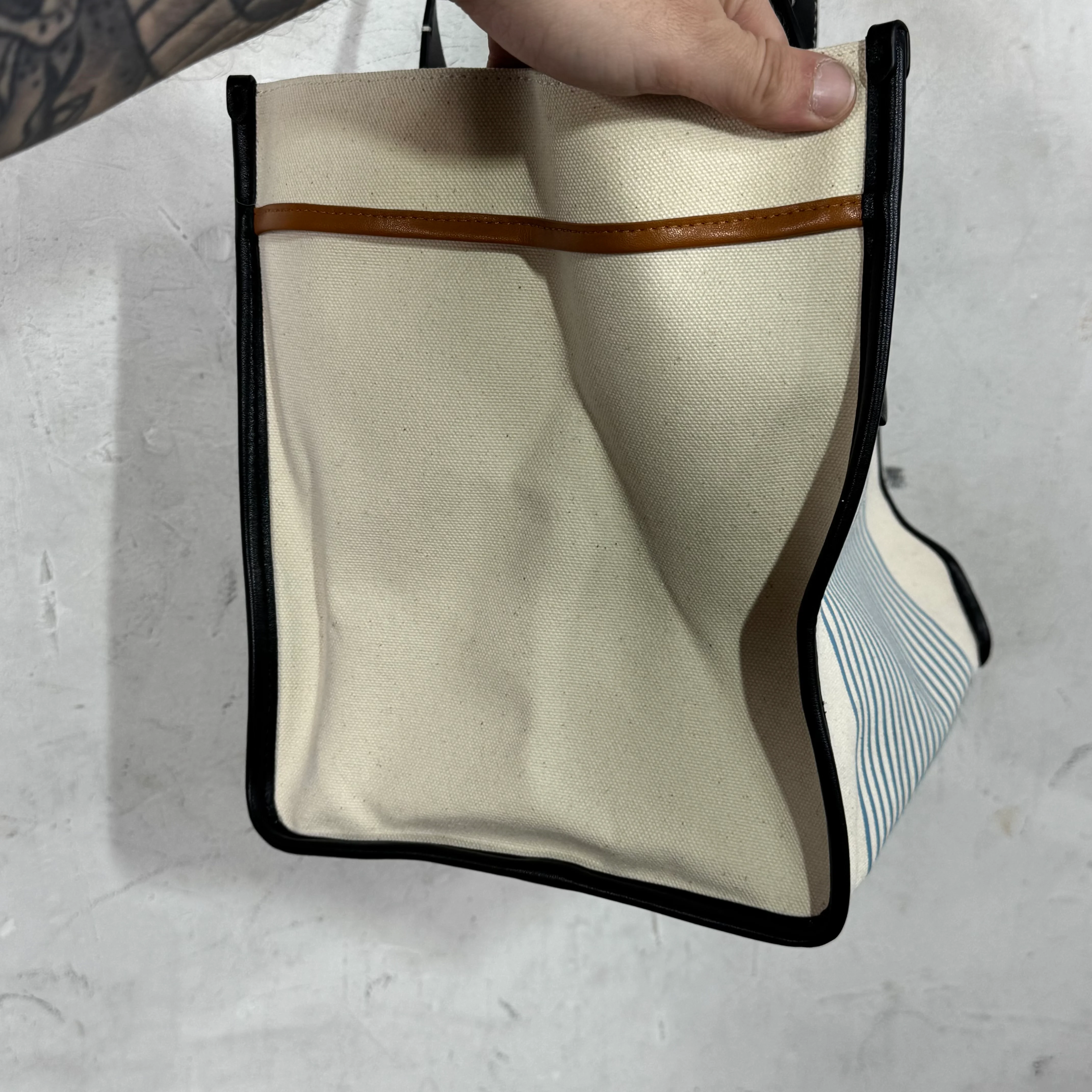 Proenza Striped Tote Bag - Image 4