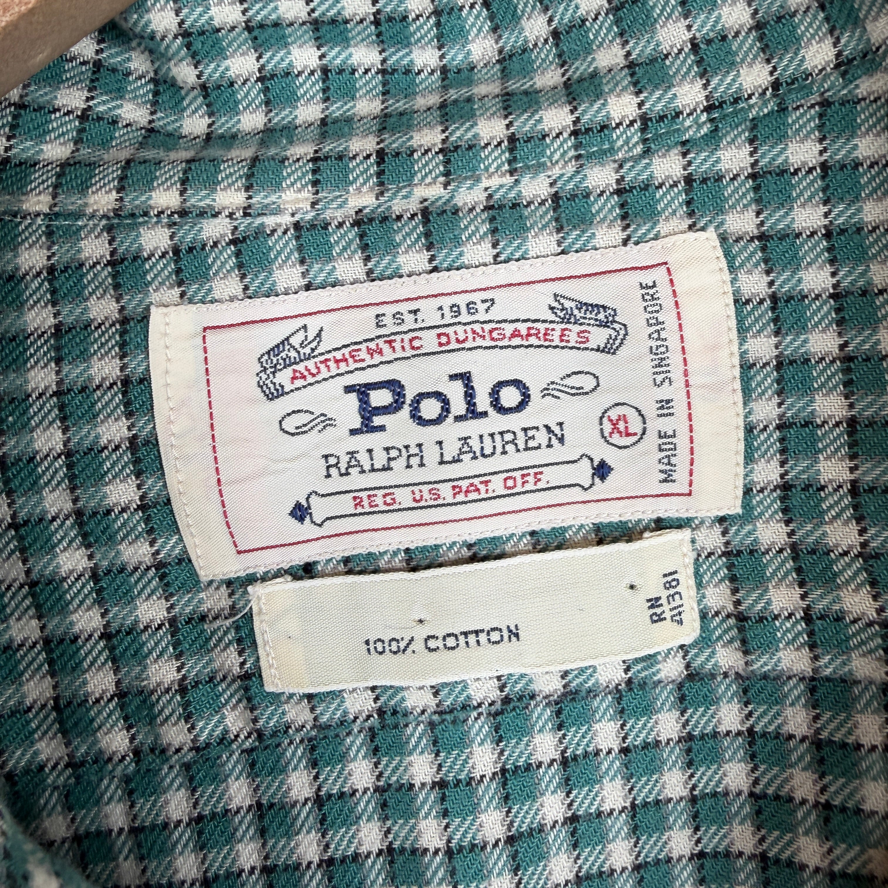 Ralph Lauren Cropped Gingham Button Up LS Shirt - Image 3