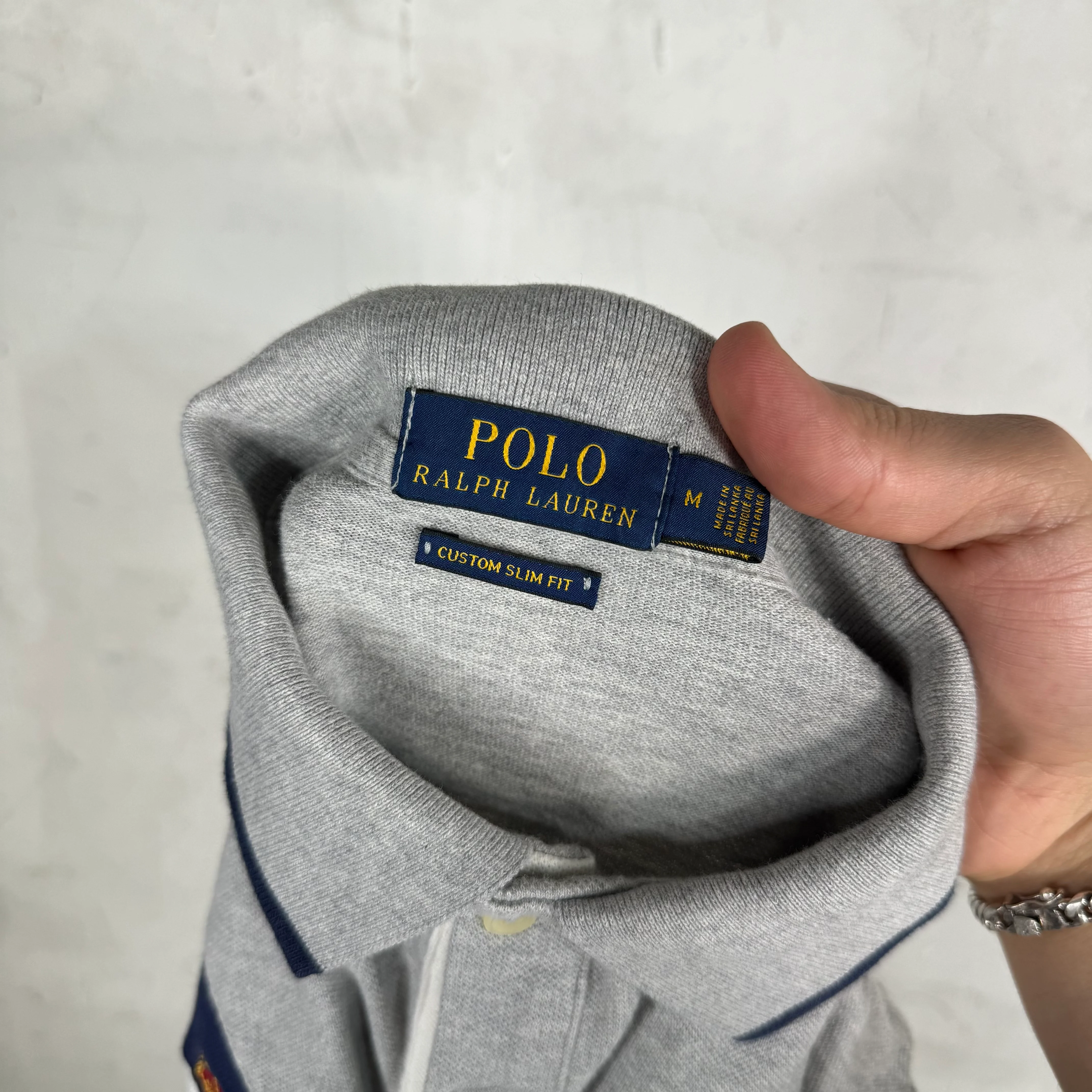 Ralph Lauren Grey Striped Crest Big Pony Polo - Image 3